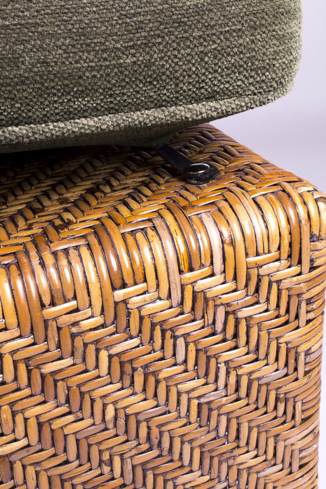 Pierce Martin Rattan Chair and Ottoman