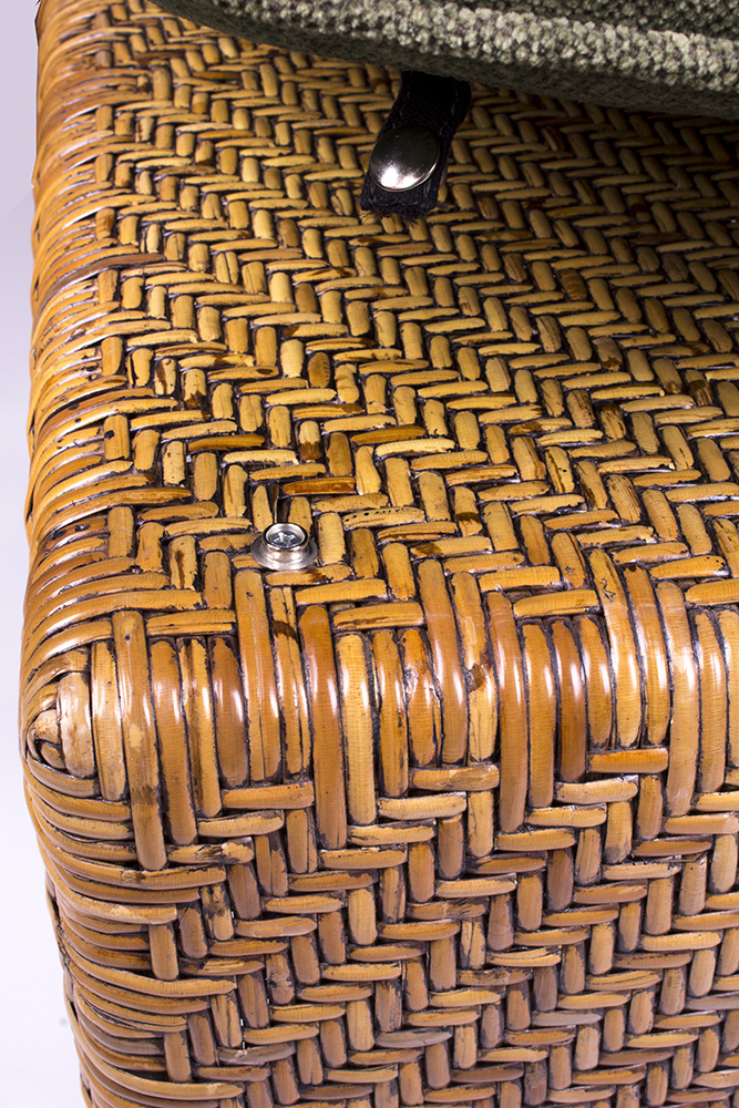 Pierce Martin Rattan Chair and Ottoman