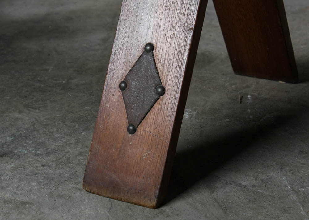 Camel Saddle Stool With Cowhide Seat