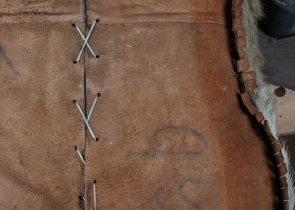 Camel Saddle Stool With Cowhide Seat