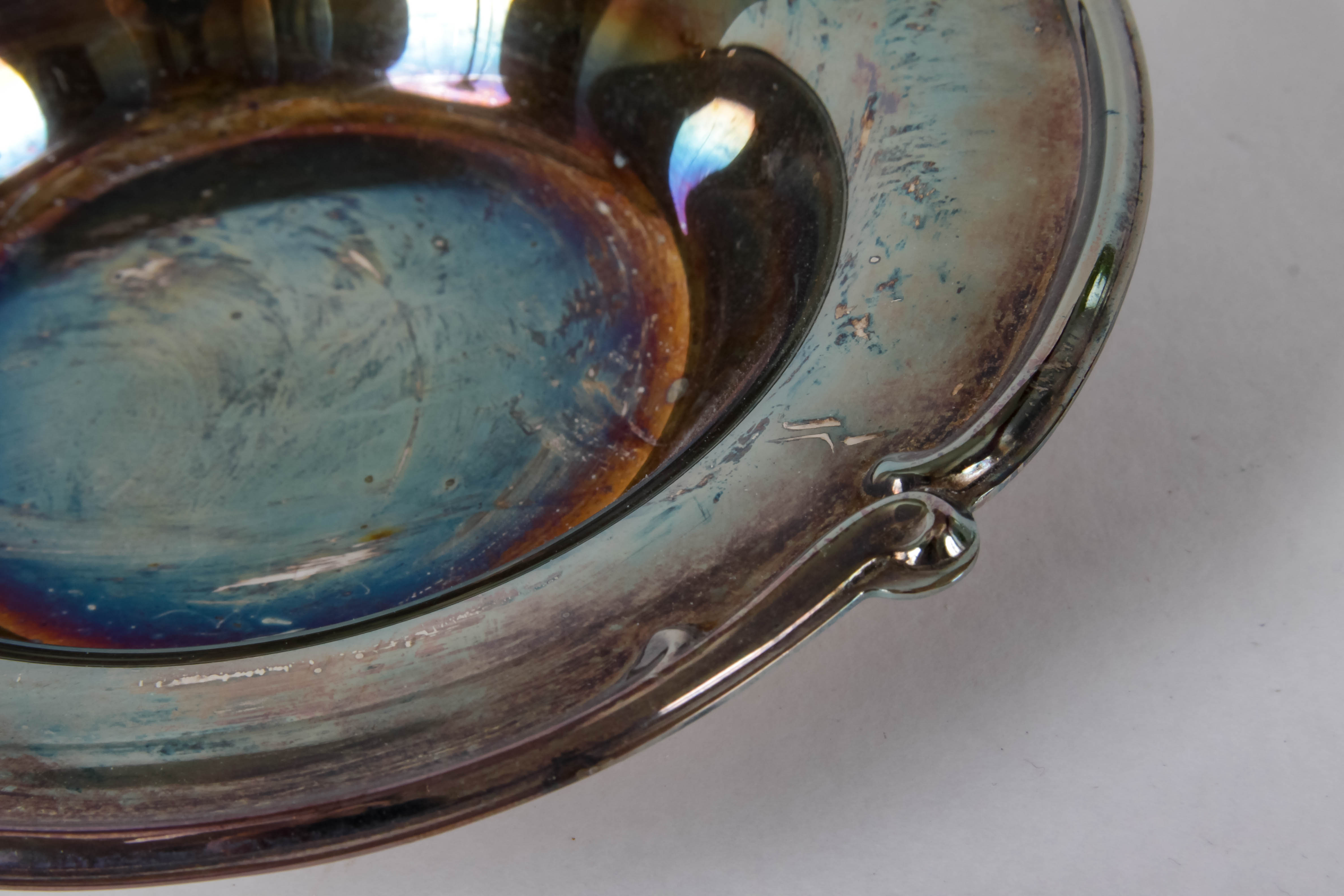 Silver-Plated Footed Tray and Dish Set