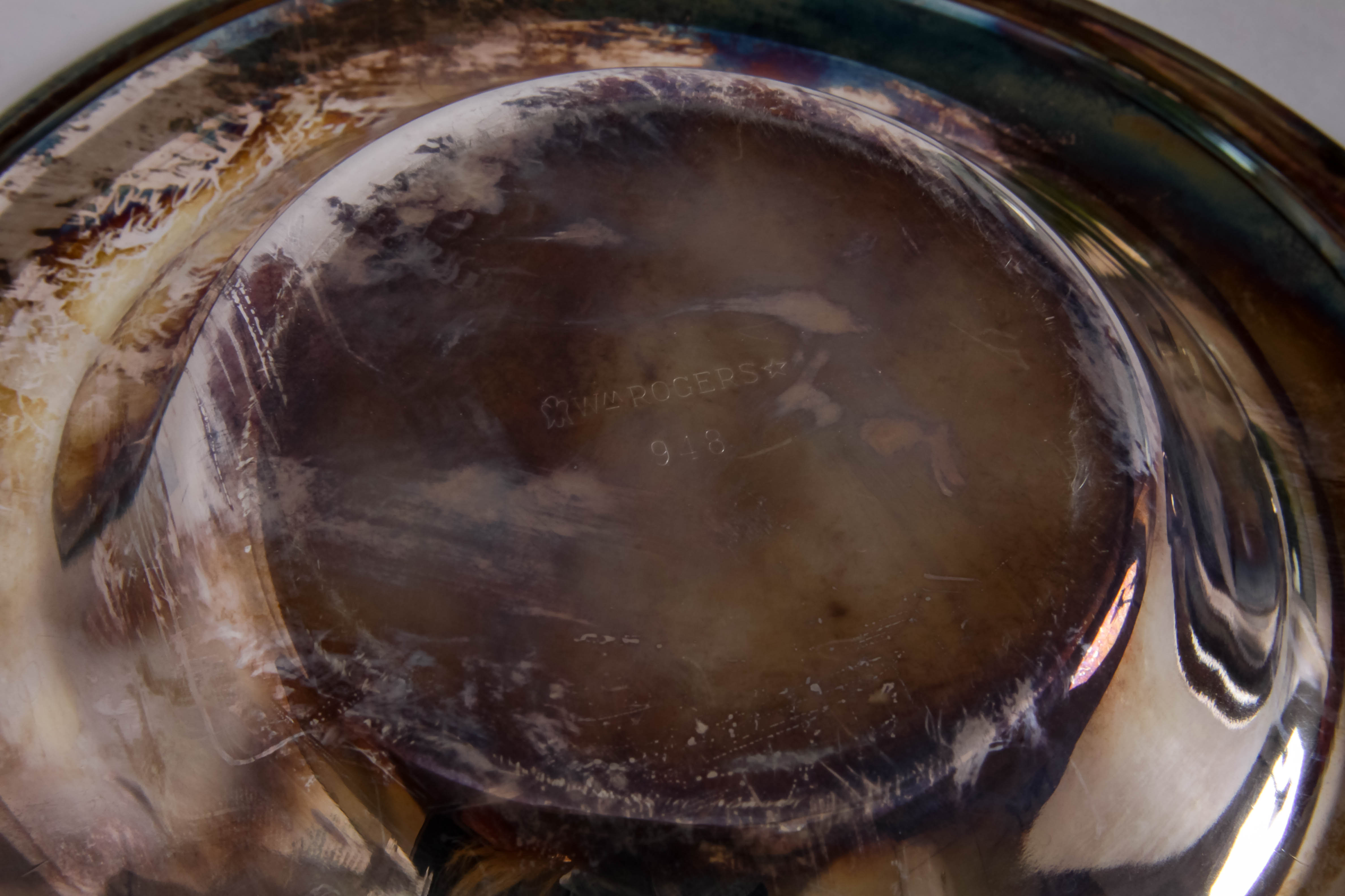 Silver-Plated Footed Tray and Dish Set