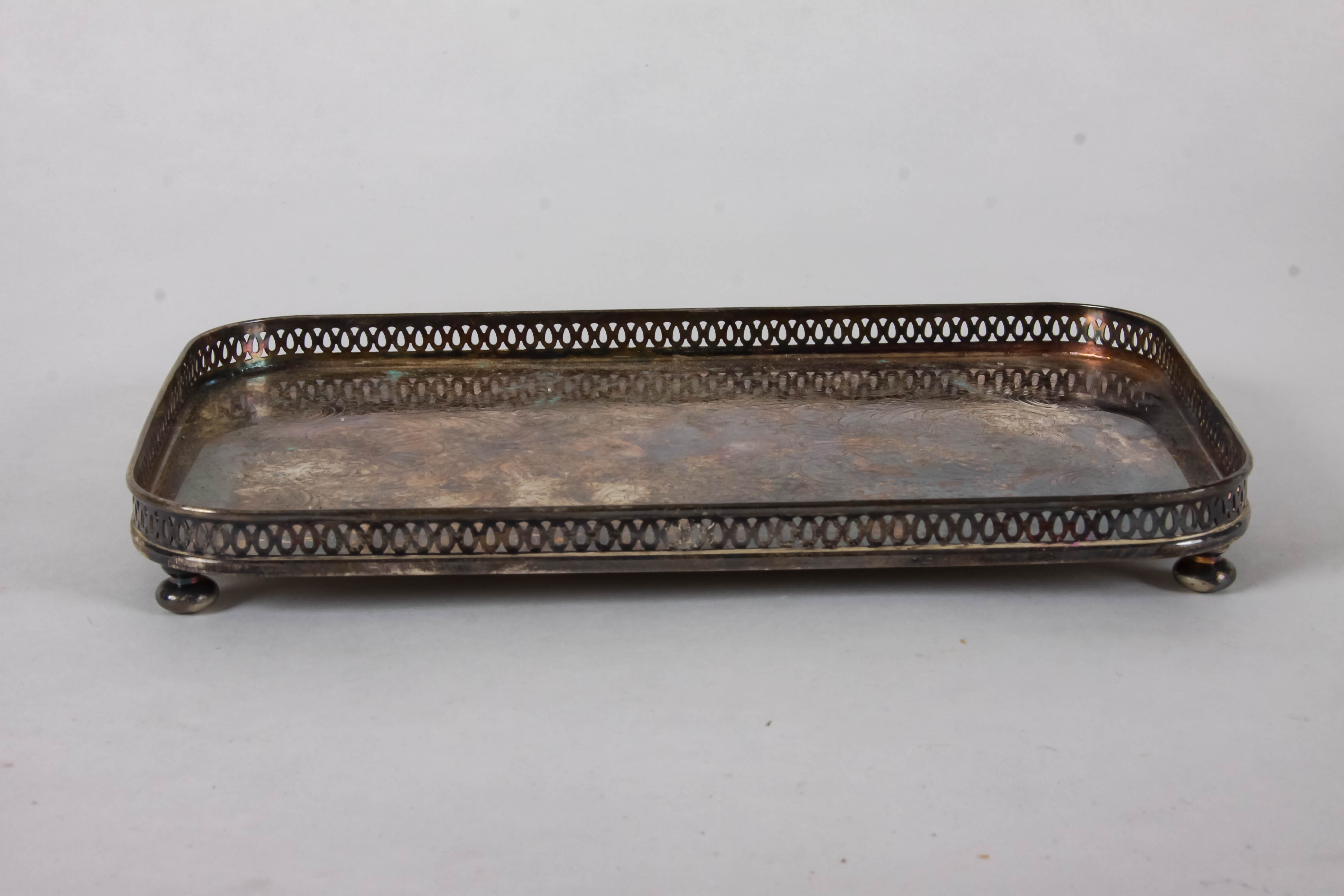 Silver-Plated Footed Tray and Dish Set