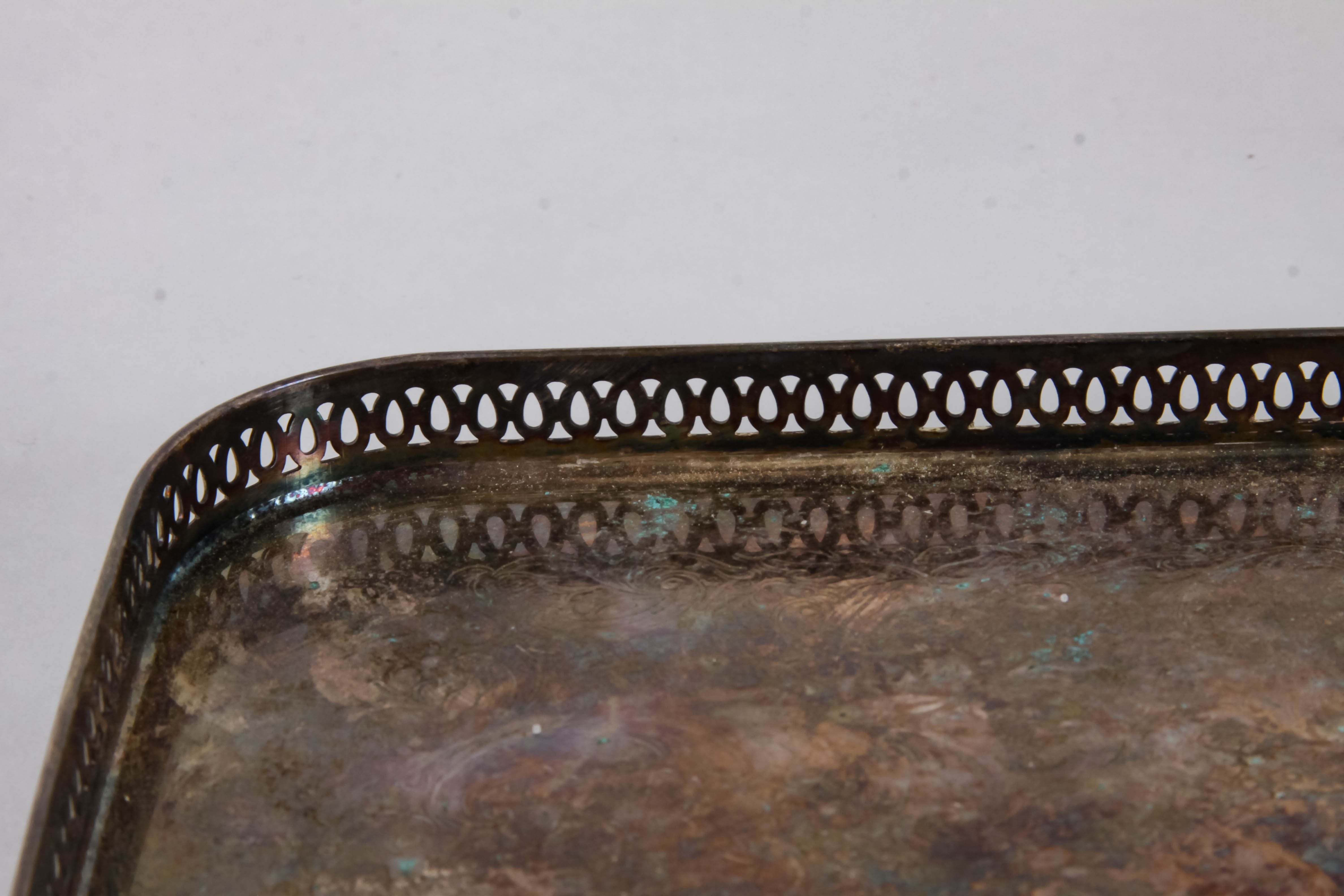 Silver-Plated Footed Tray and Dish Set