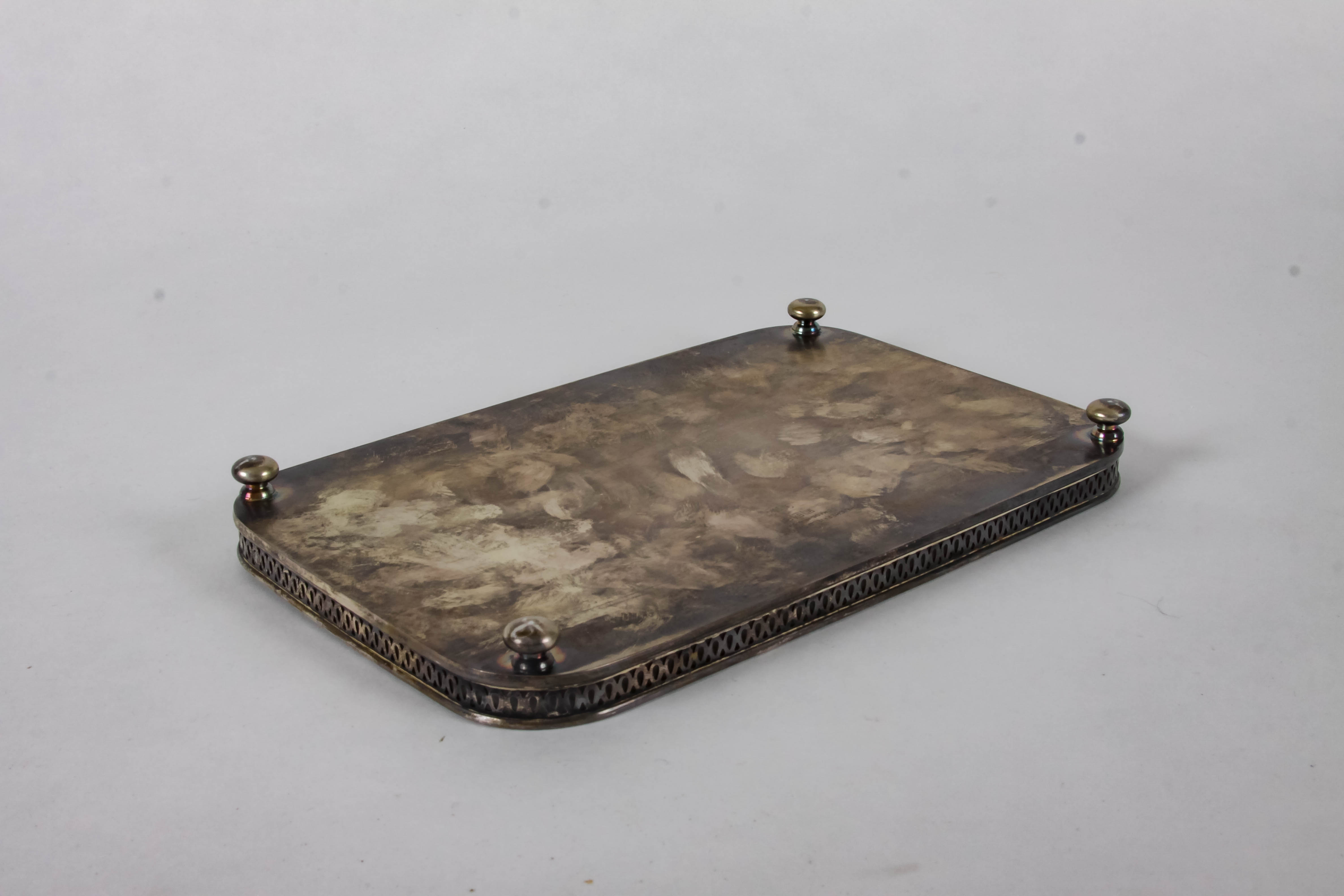 Silver-Plated Footed Tray and Dish Set