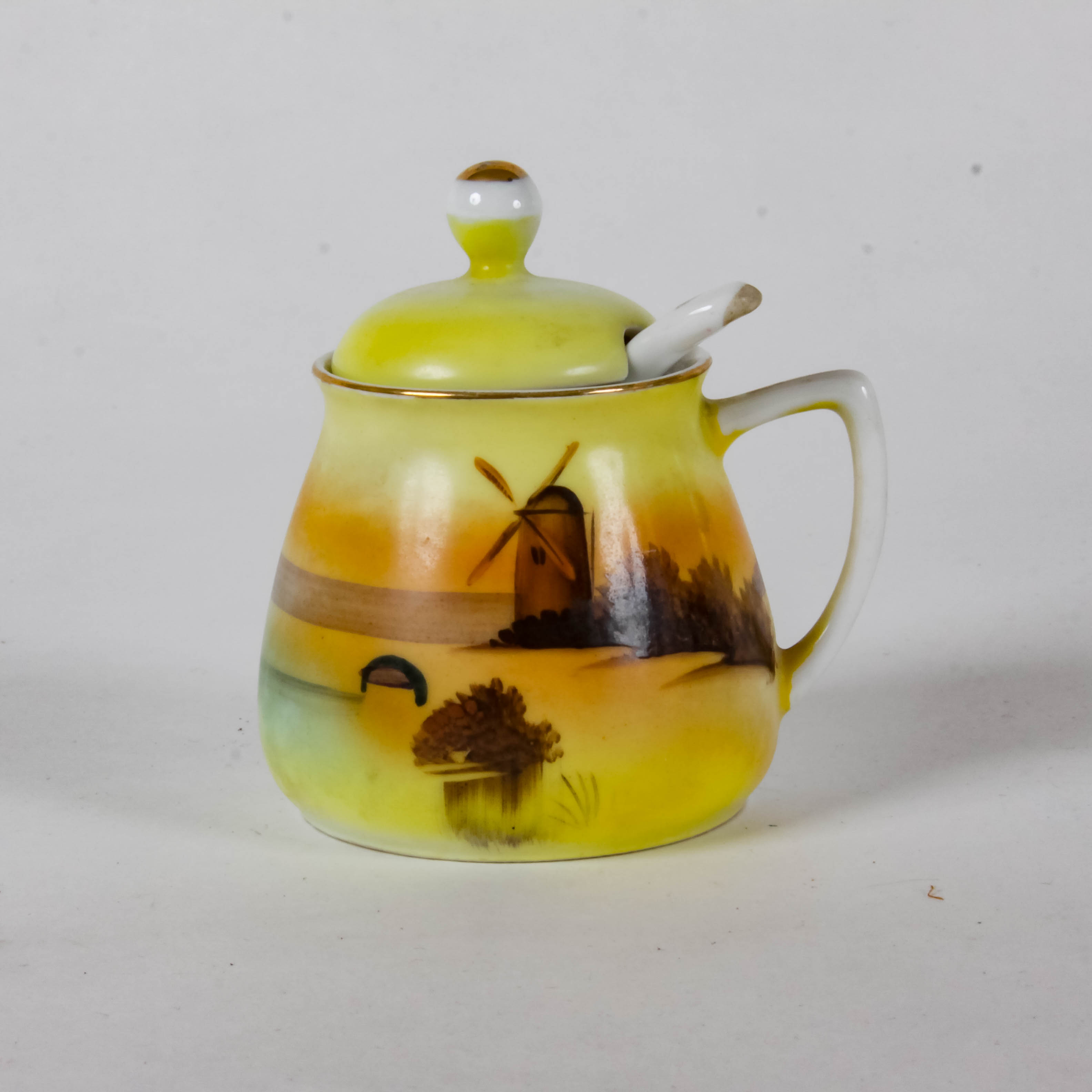 Vintage Hand-Painted Japanese Lustreware Jam Jar