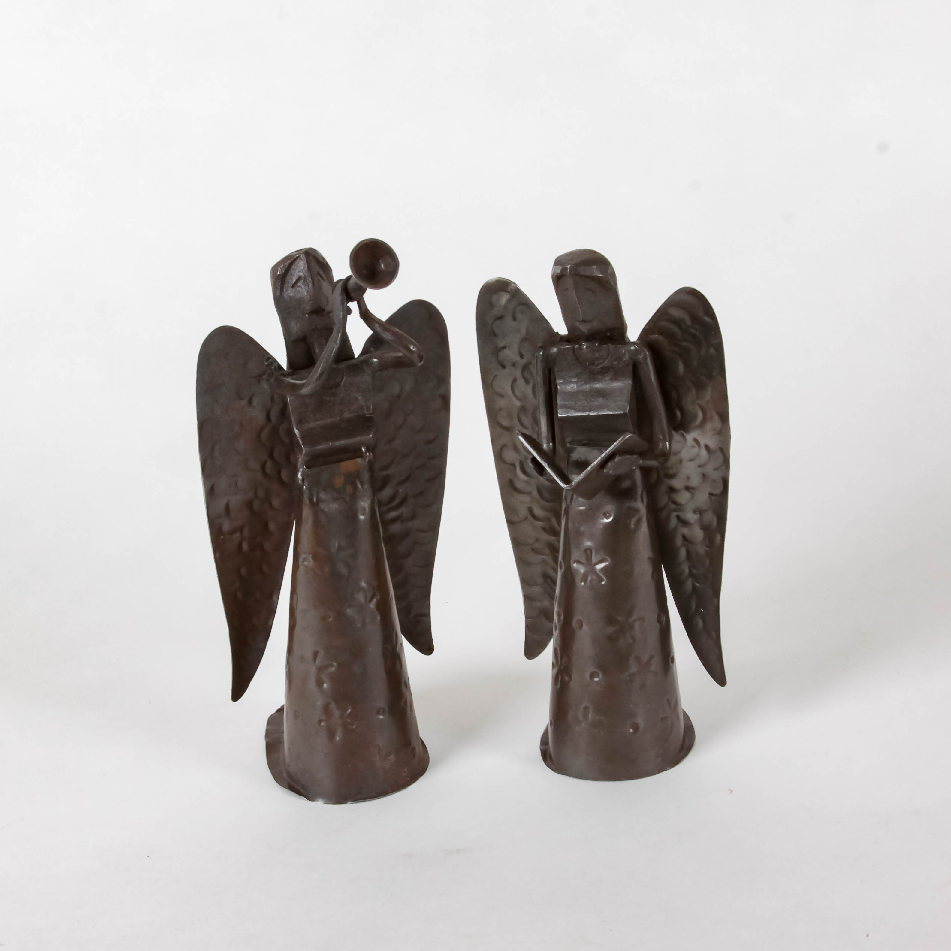 Pair of Metal Angel Figure Decor