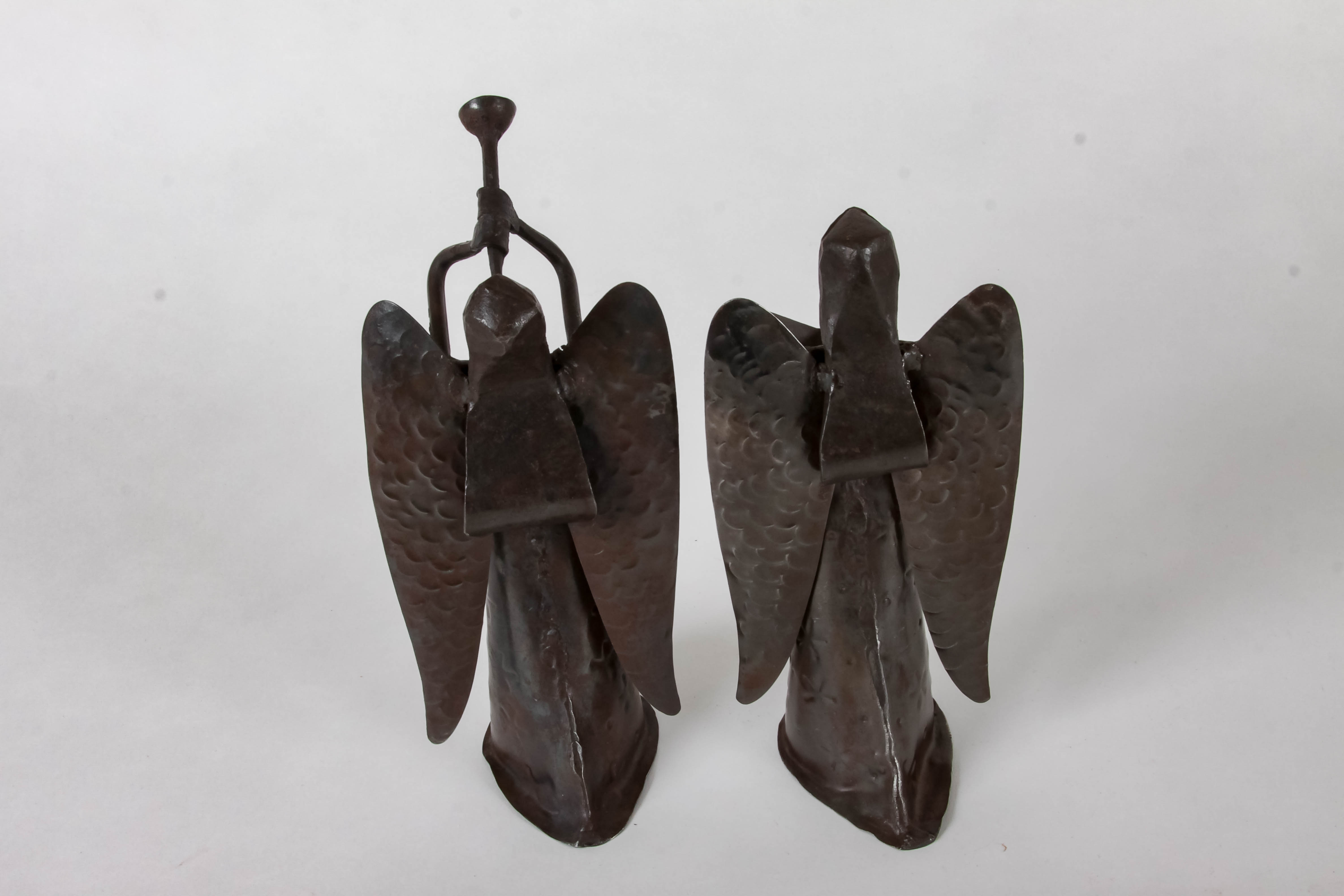 Pair of Metal Angel Figure Decor
