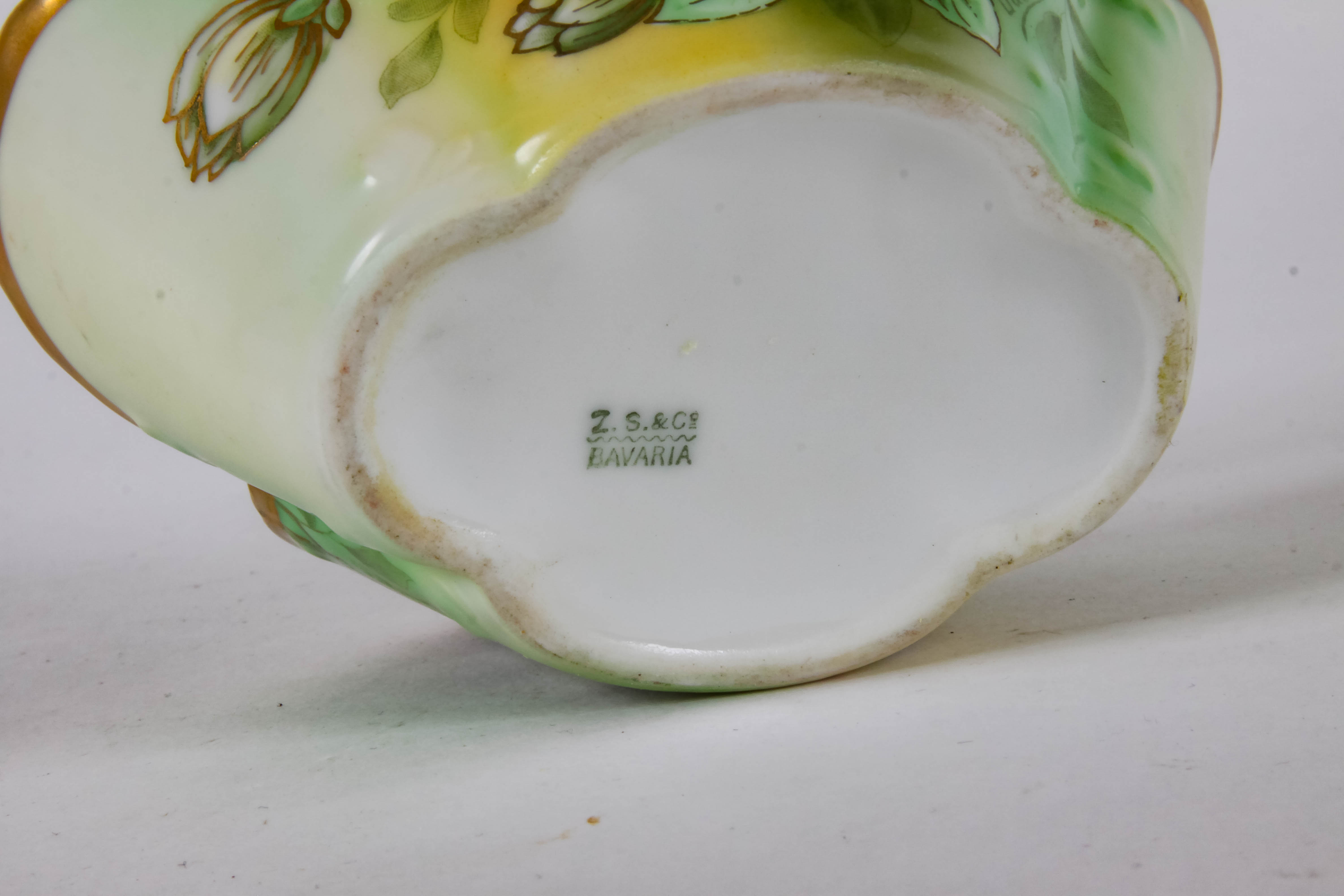 Antique Hand-Painted Porcelain Basket