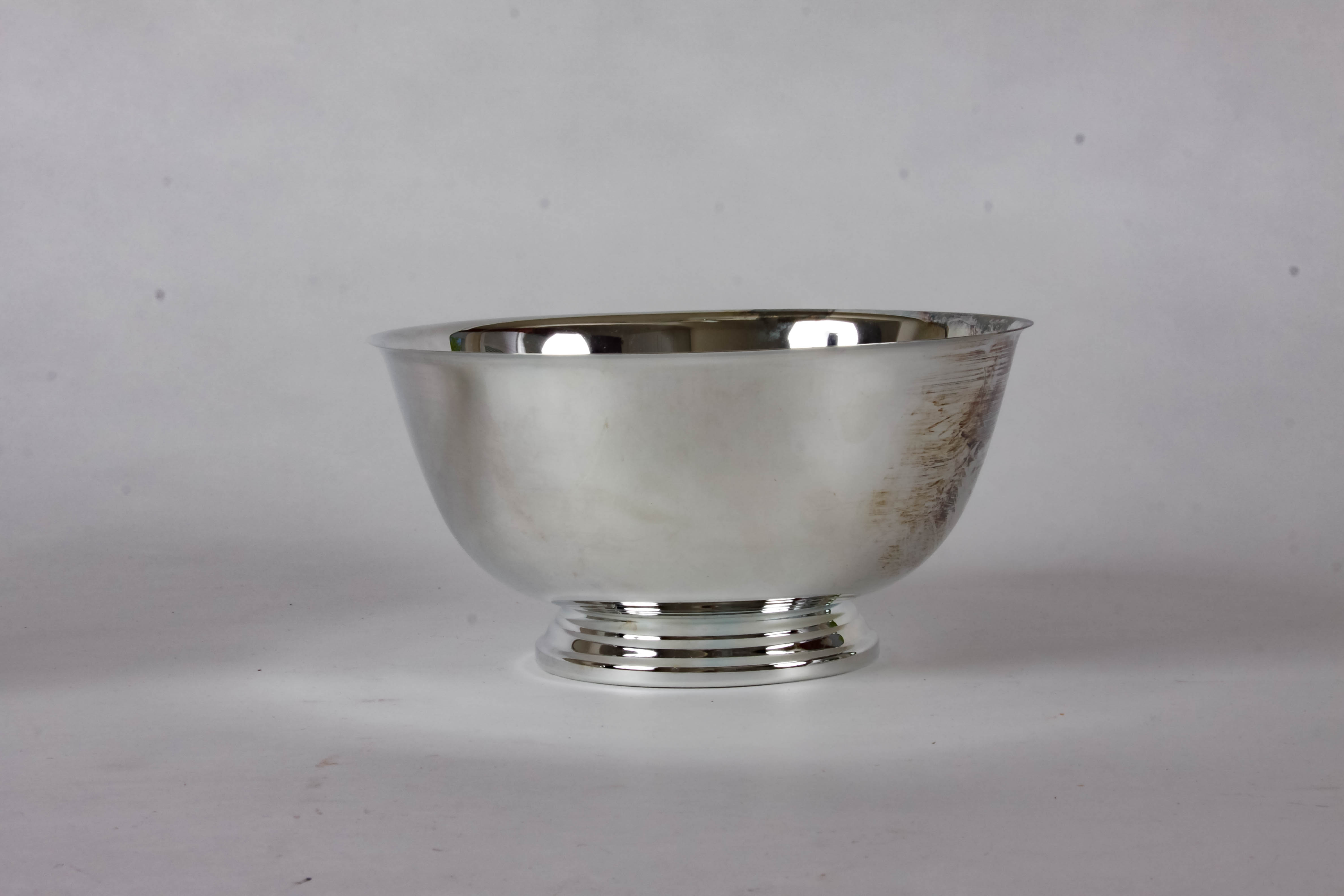 Pewter Pitcher and Silver-Plated Bowl