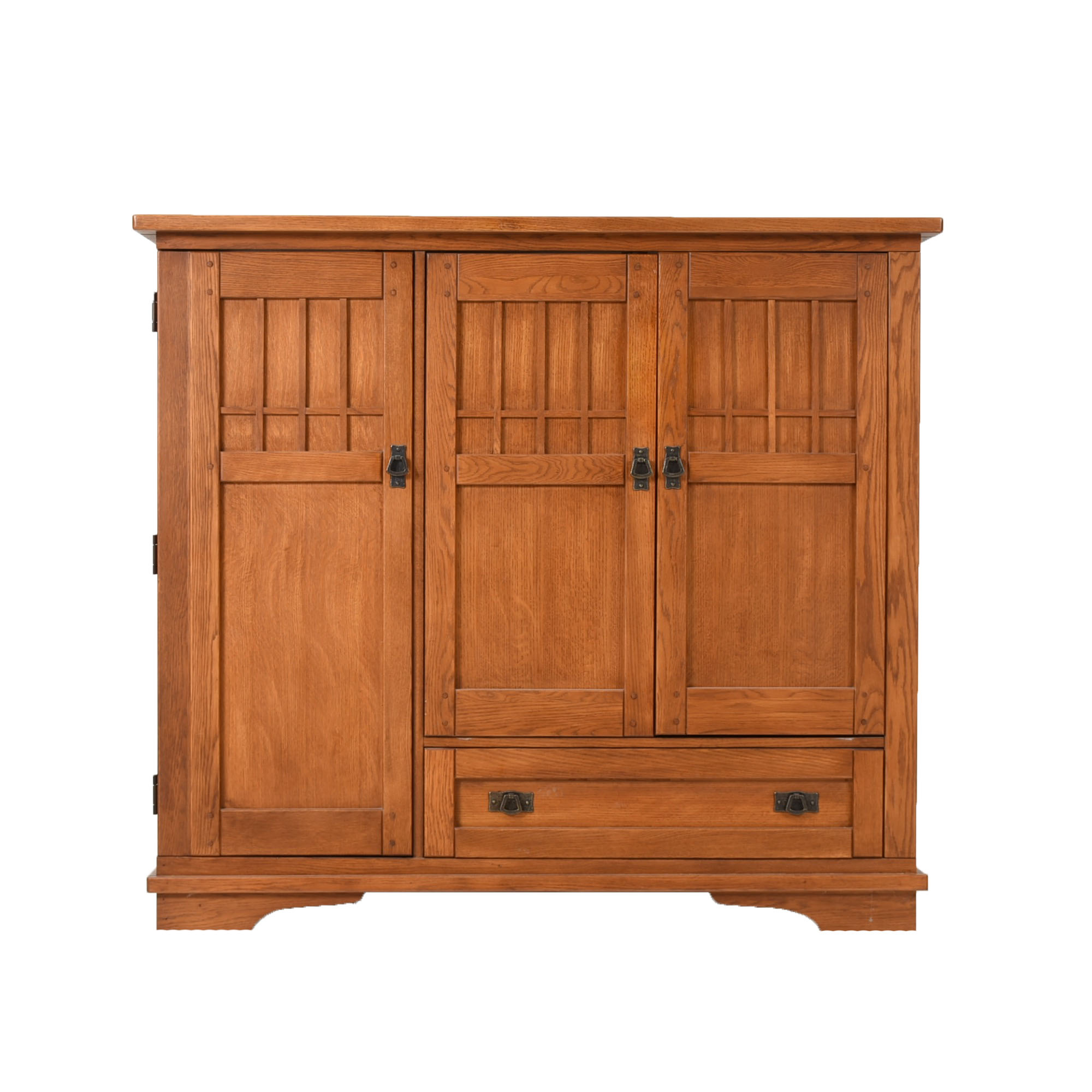 Mission Style Reproduction Oak Media Cabinet