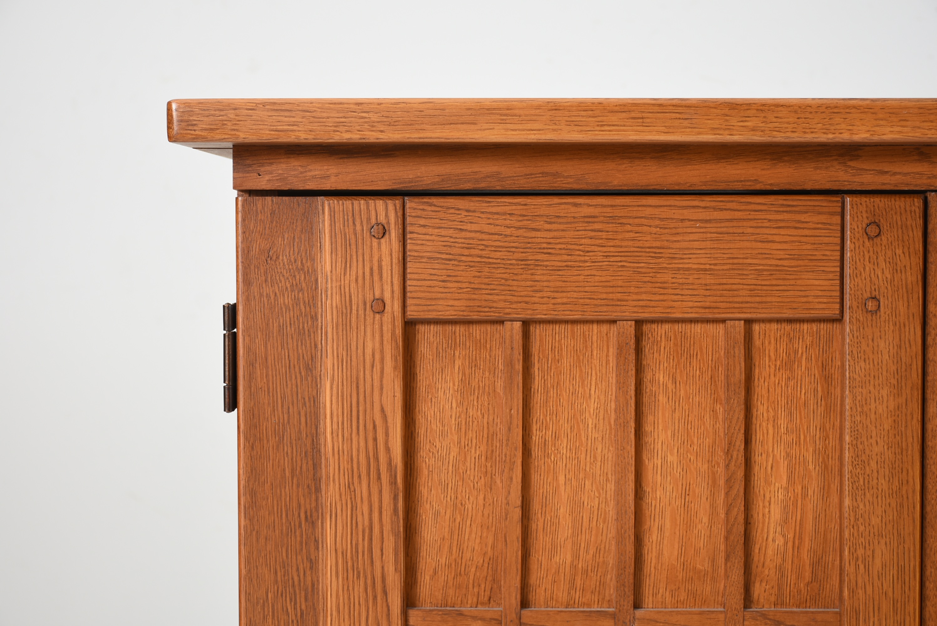 Mission Style Reproduction Oak Media Cabinet