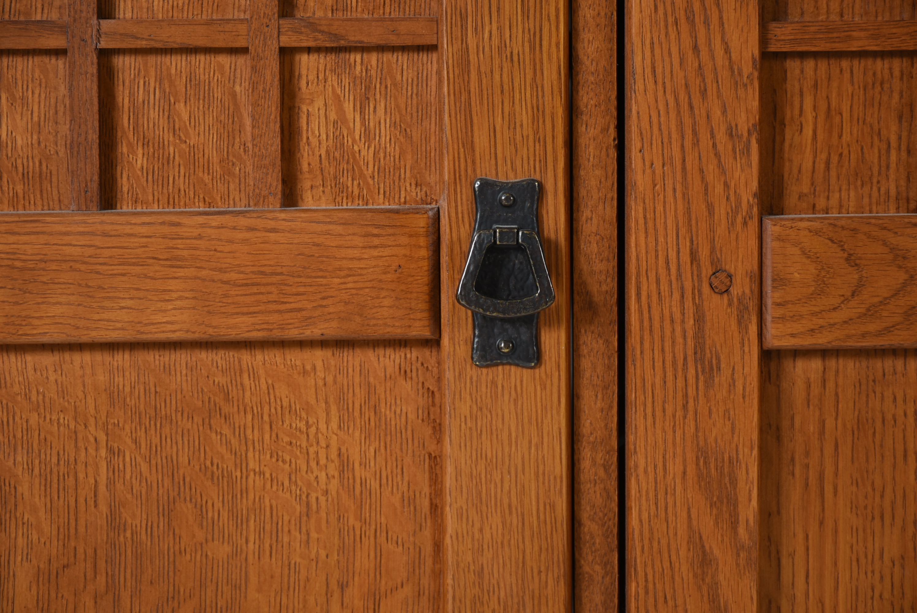 Mission Style Reproduction Oak Media Cabinet