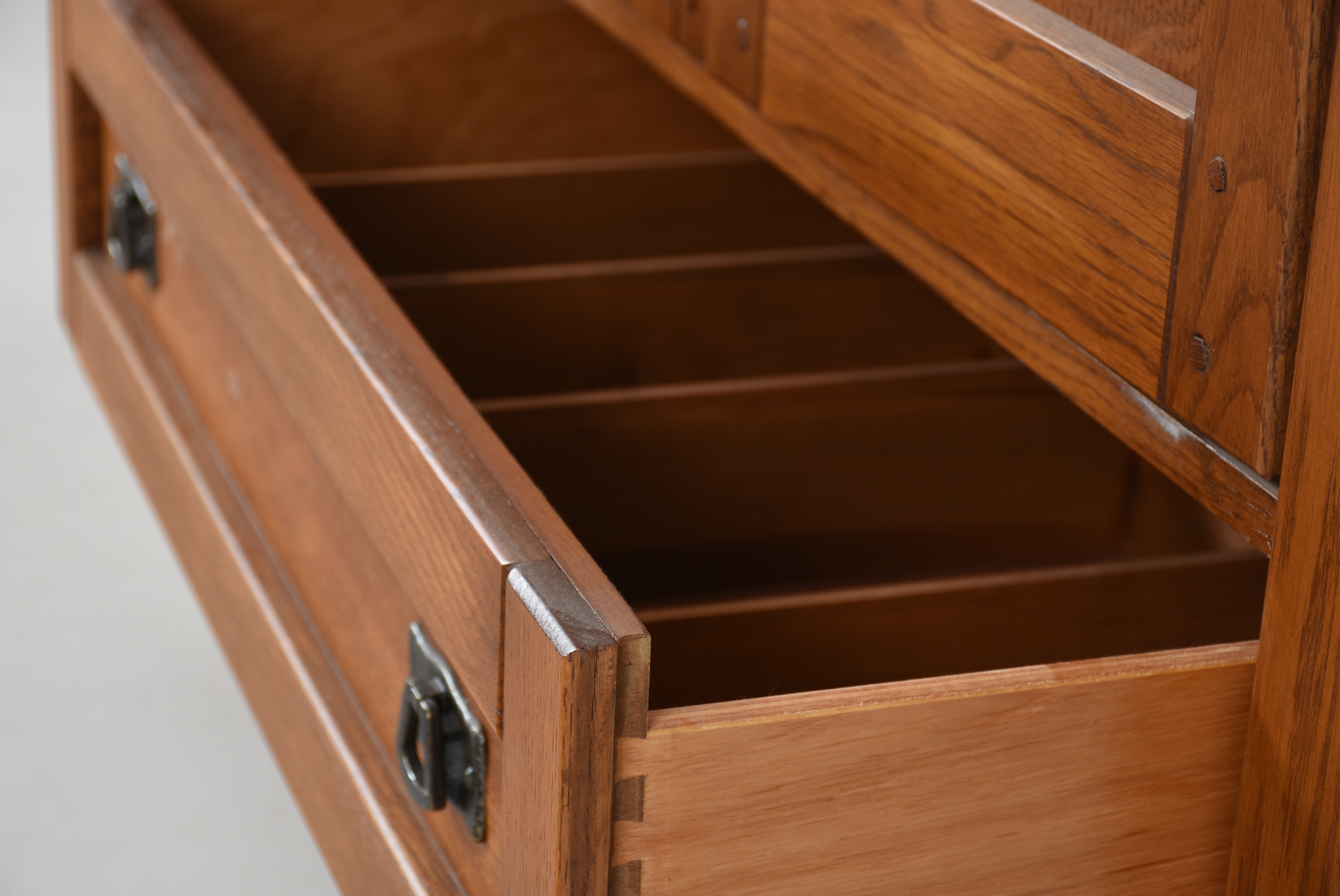 Mission Style Reproduction Oak Media Cabinet