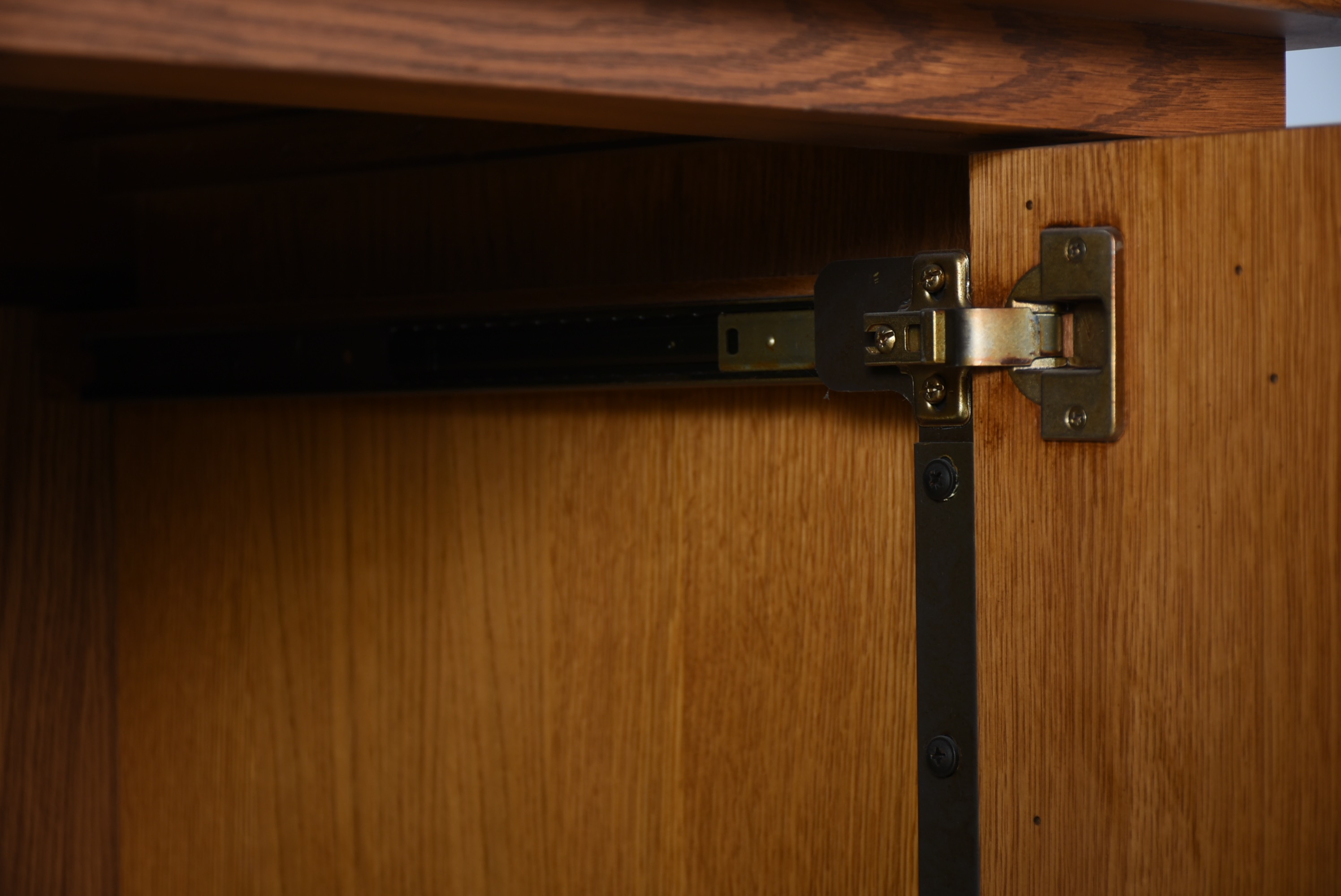 Mission Style Reproduction Oak Media Cabinet