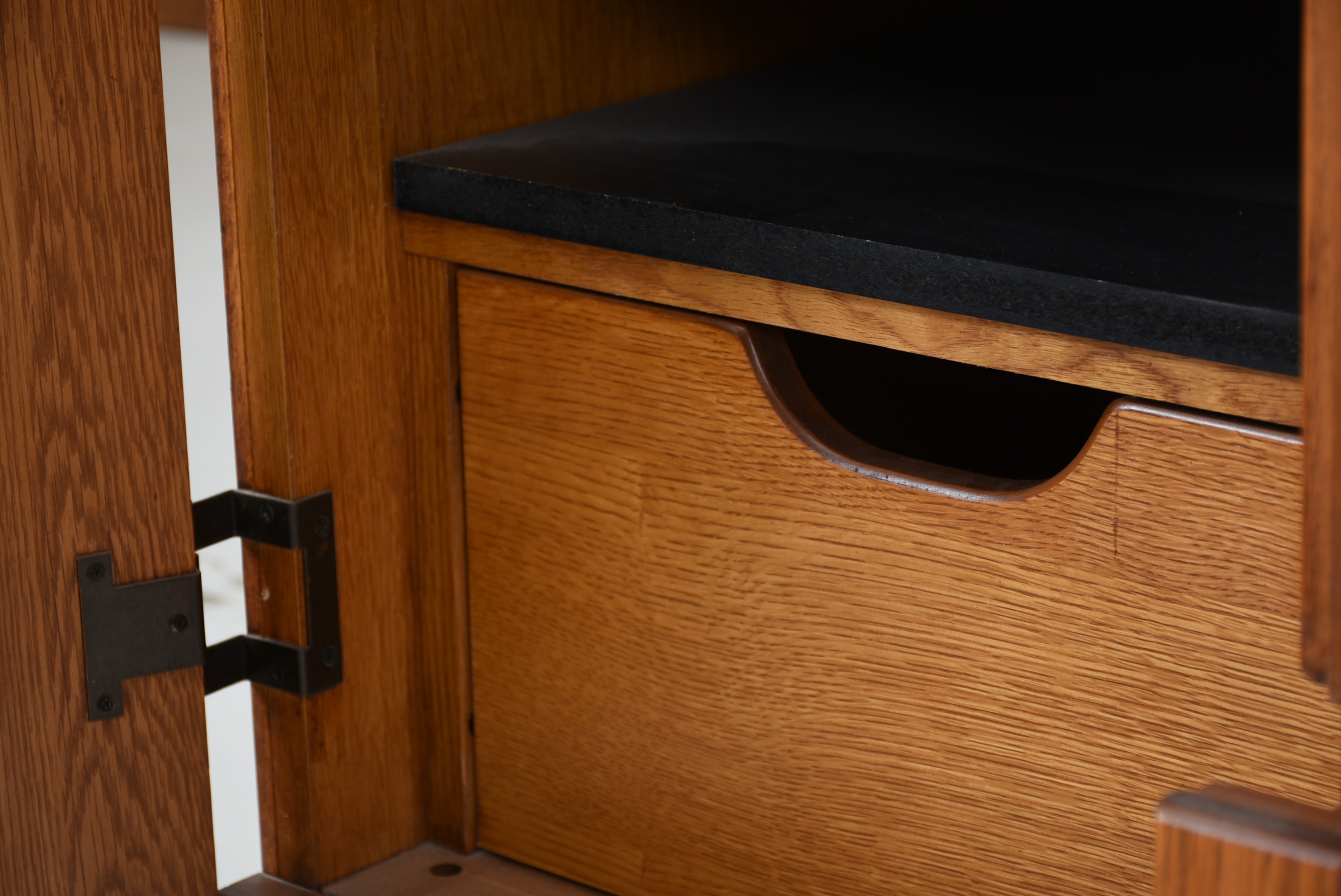 Mission Style Reproduction Oak Media Cabinet