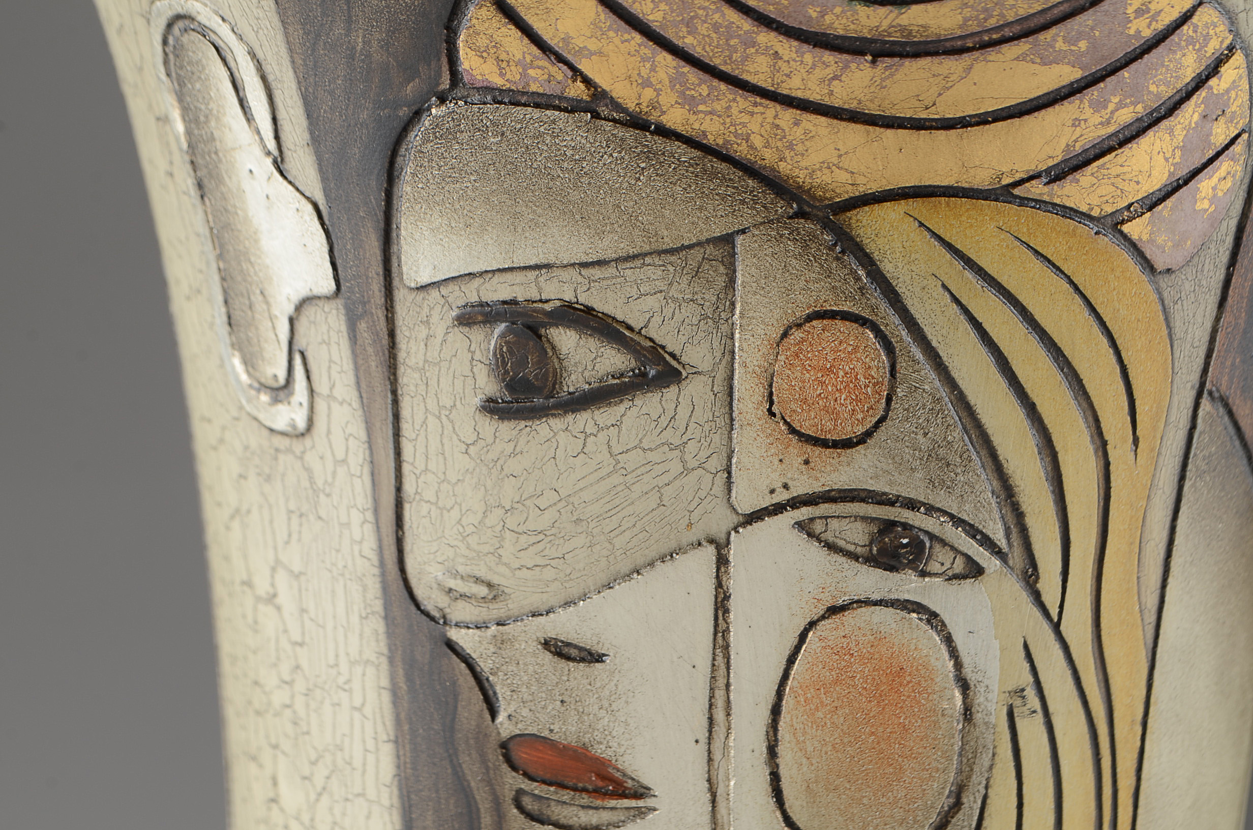 Hand-Decorated Porcelain Vase after Picasso