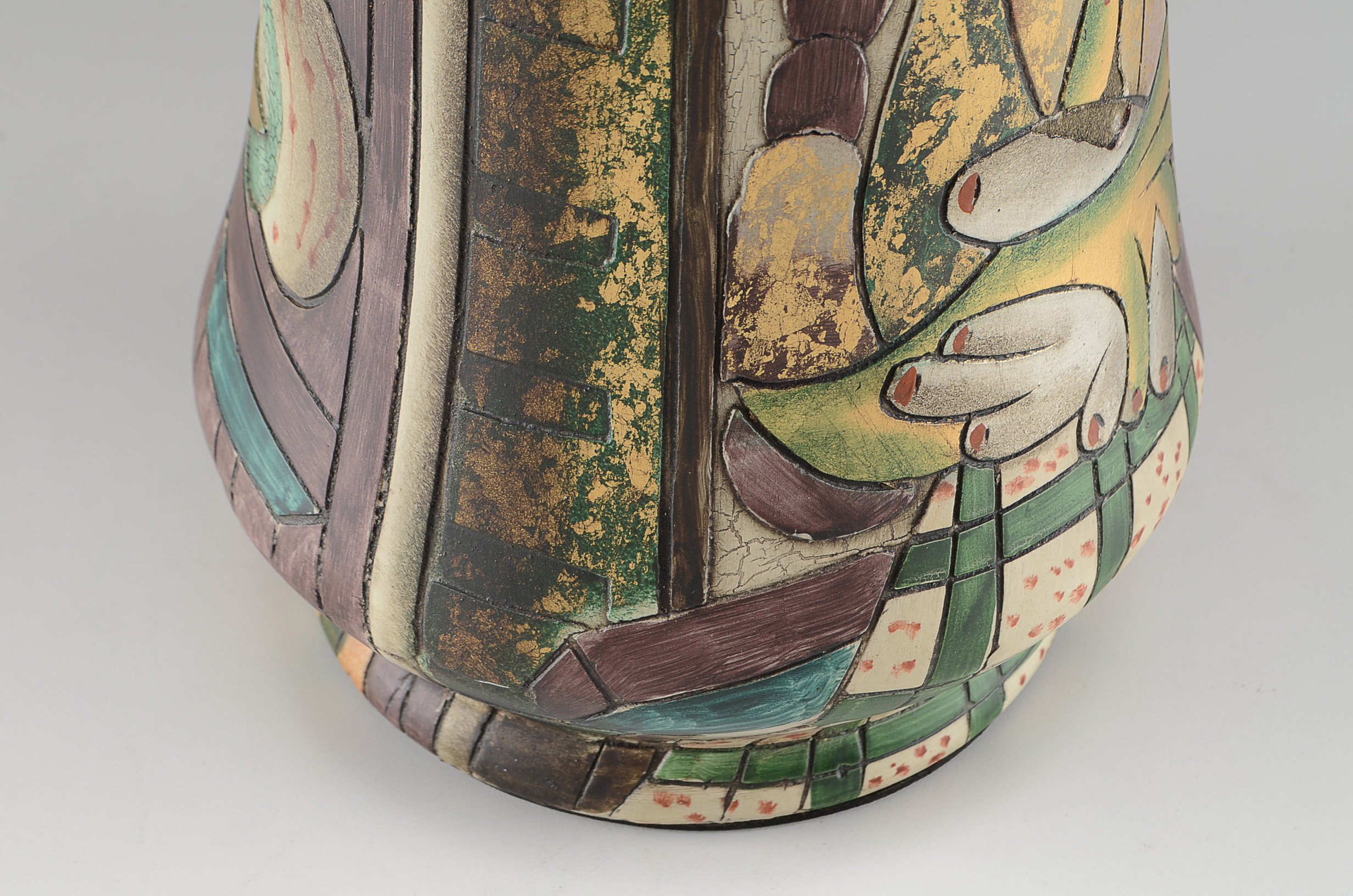 Hand-Decorated Porcelain Vase after Picasso