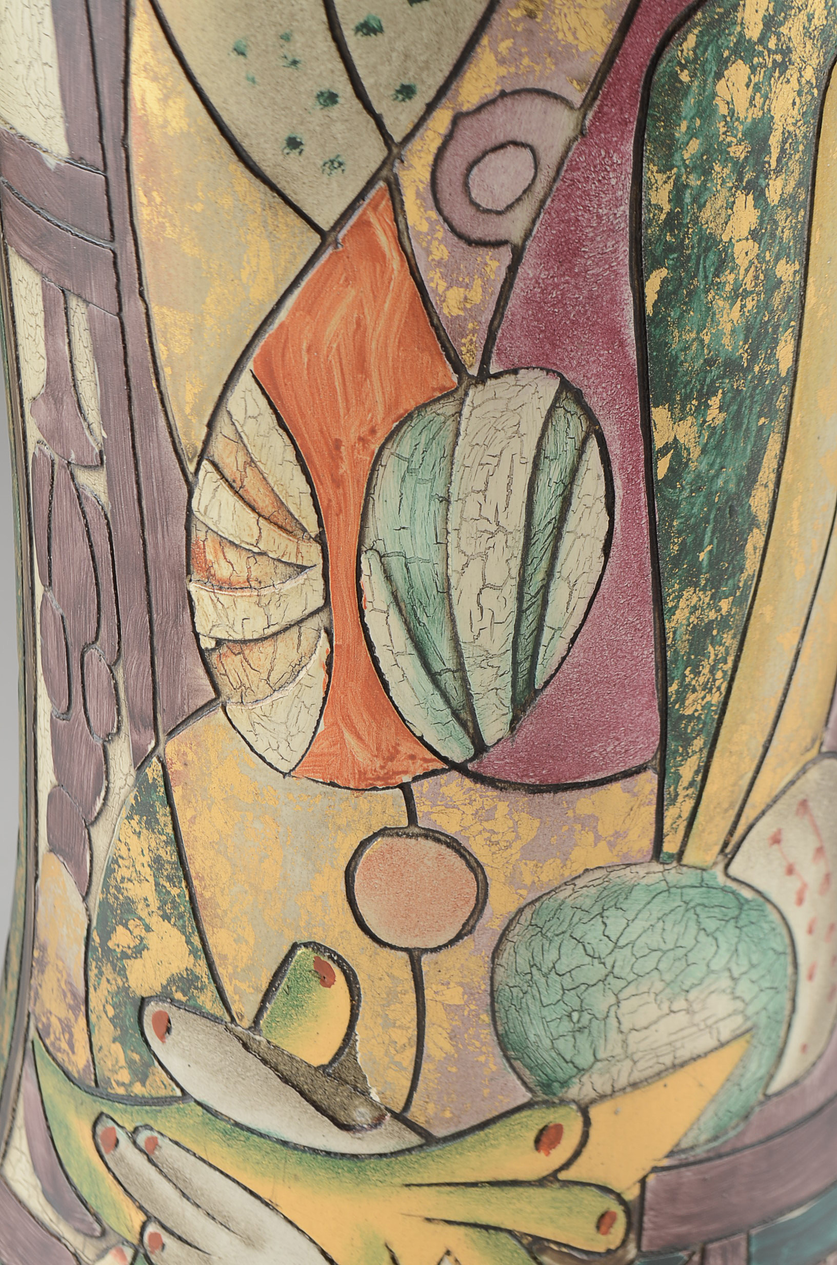 Hand-Decorated Porcelain Vase after Picasso