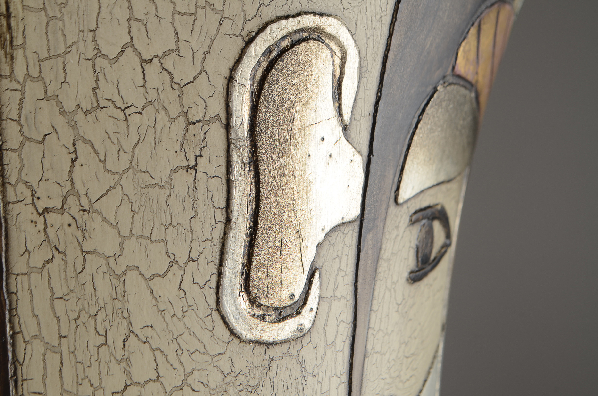 Hand-Decorated Porcelain Vase after Picasso