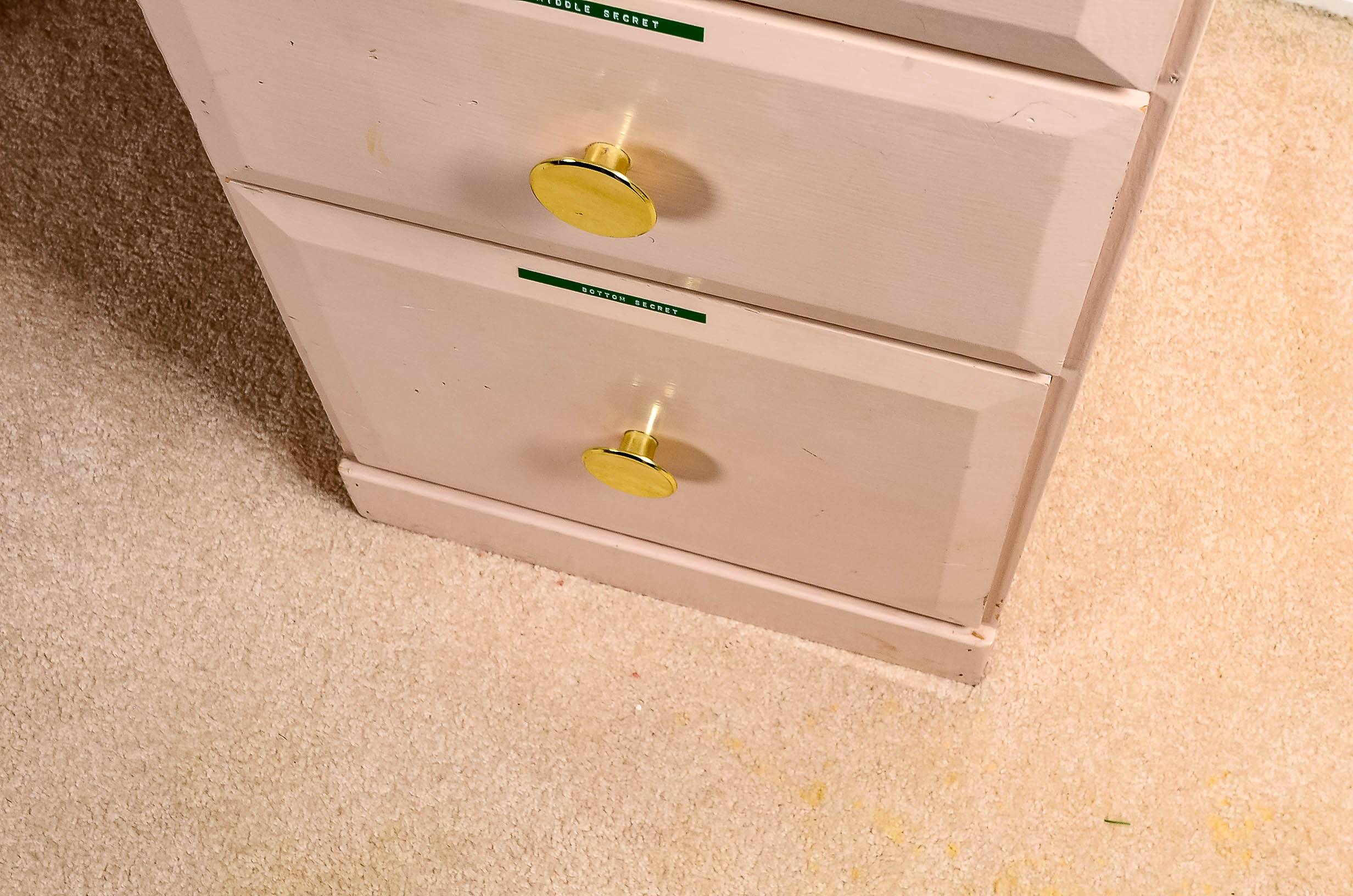 Glass Top Painted Wood Desk