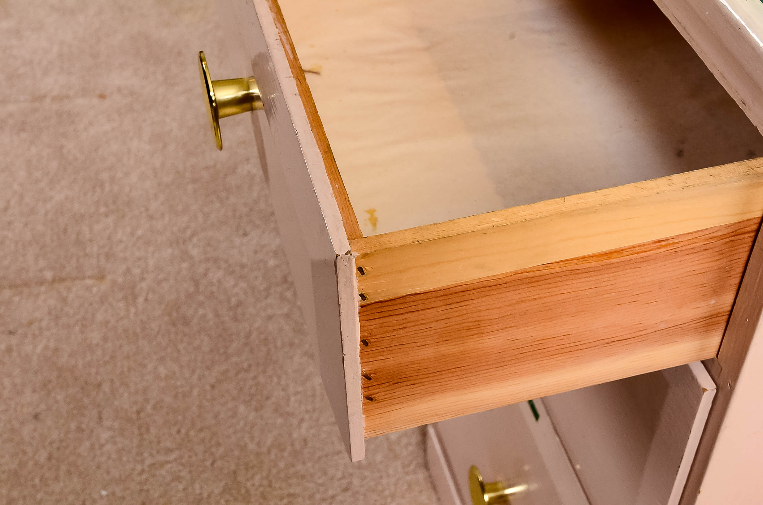 Glass Top Painted Wood Desk