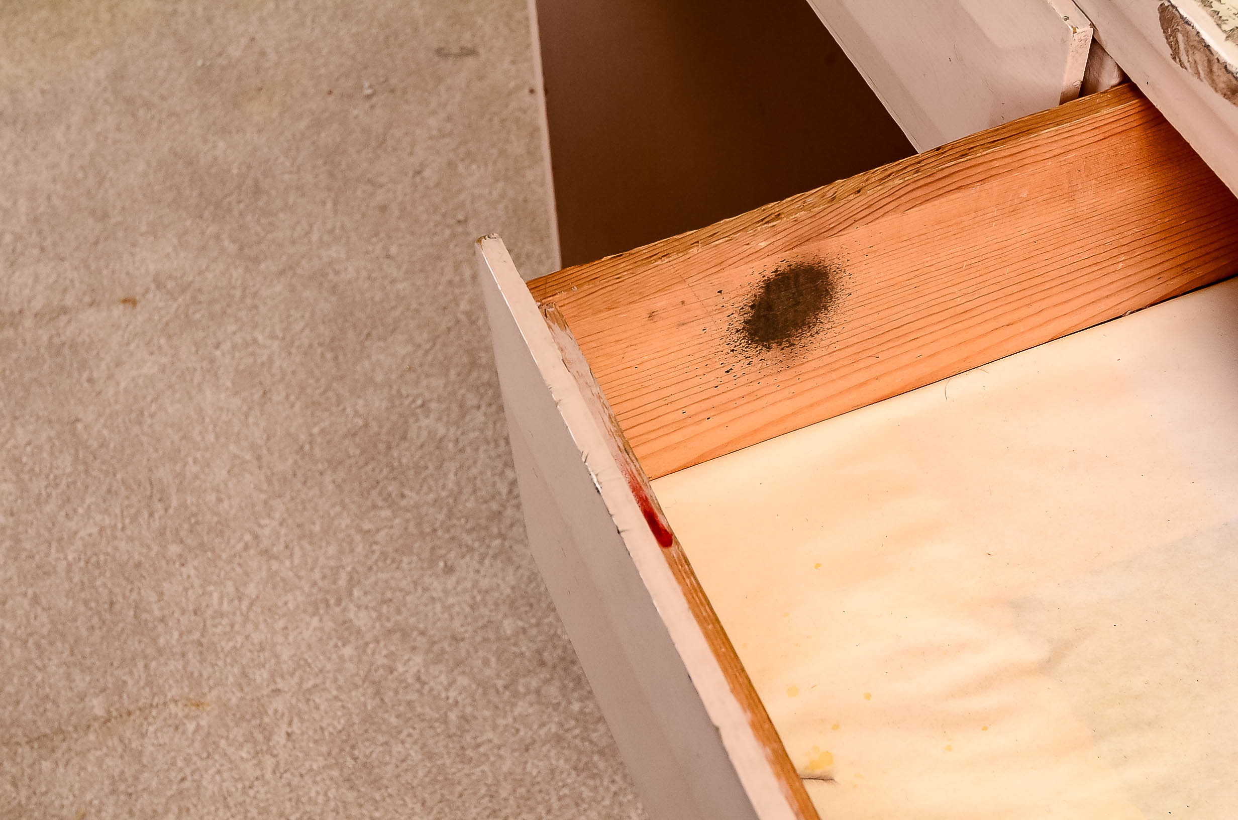 Glass Top Painted Wood Desk