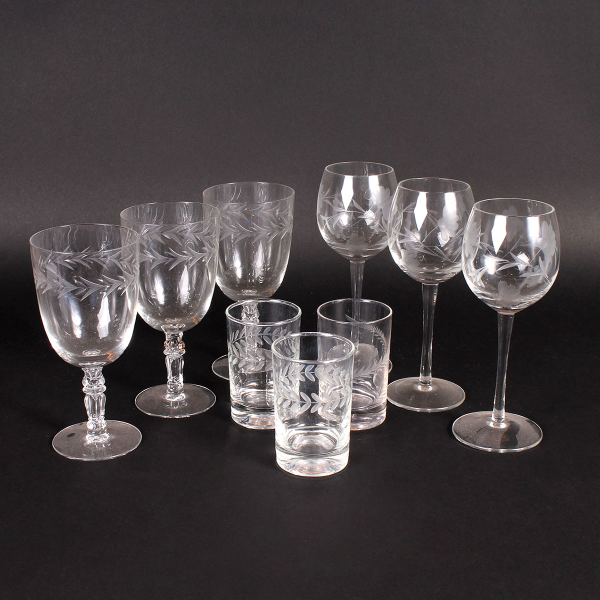 Etched Wine and Juice Glasses