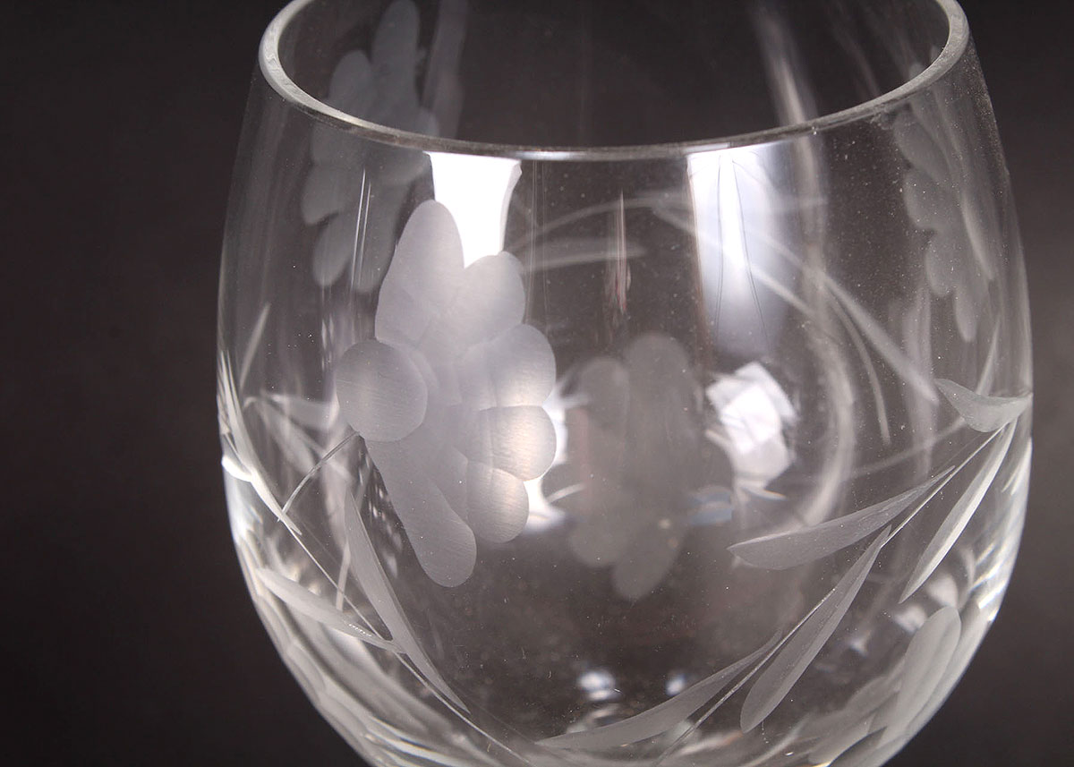 Etched Wine and Juice Glasses