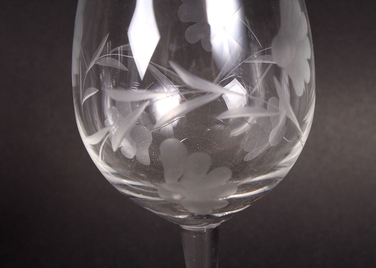 Etched Wine and Juice Glasses
