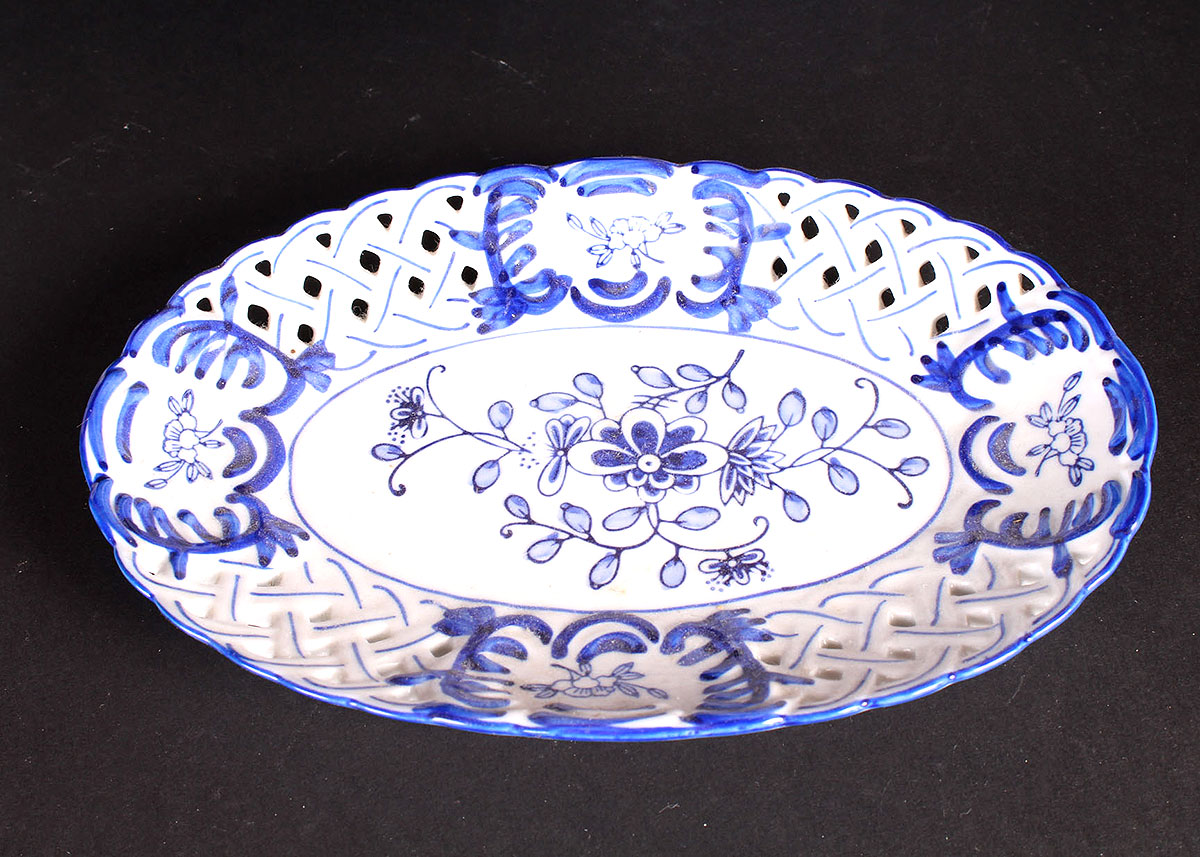 Reticulated Blue and White Delft Style Plates