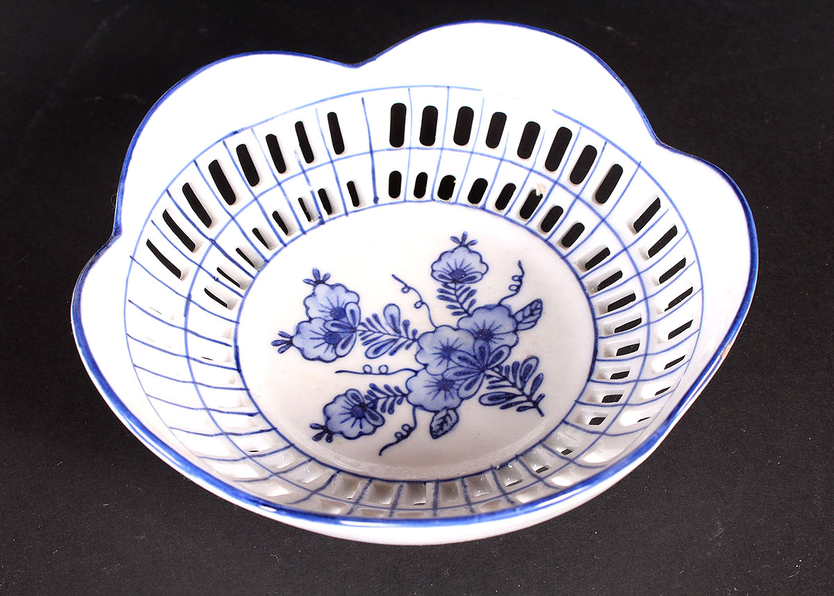 Reticulated Blue and White Delft Style Plates