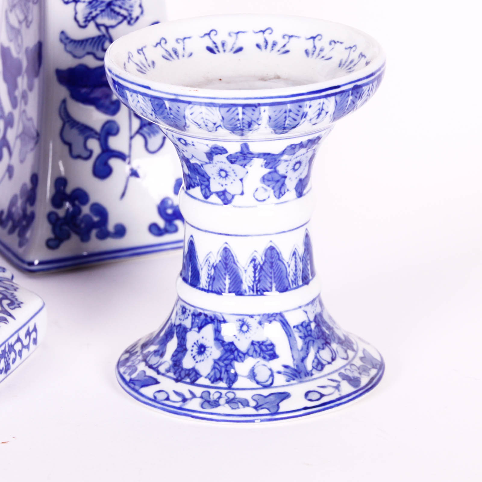 Group of Mostly Ceramic Blue Decor Items