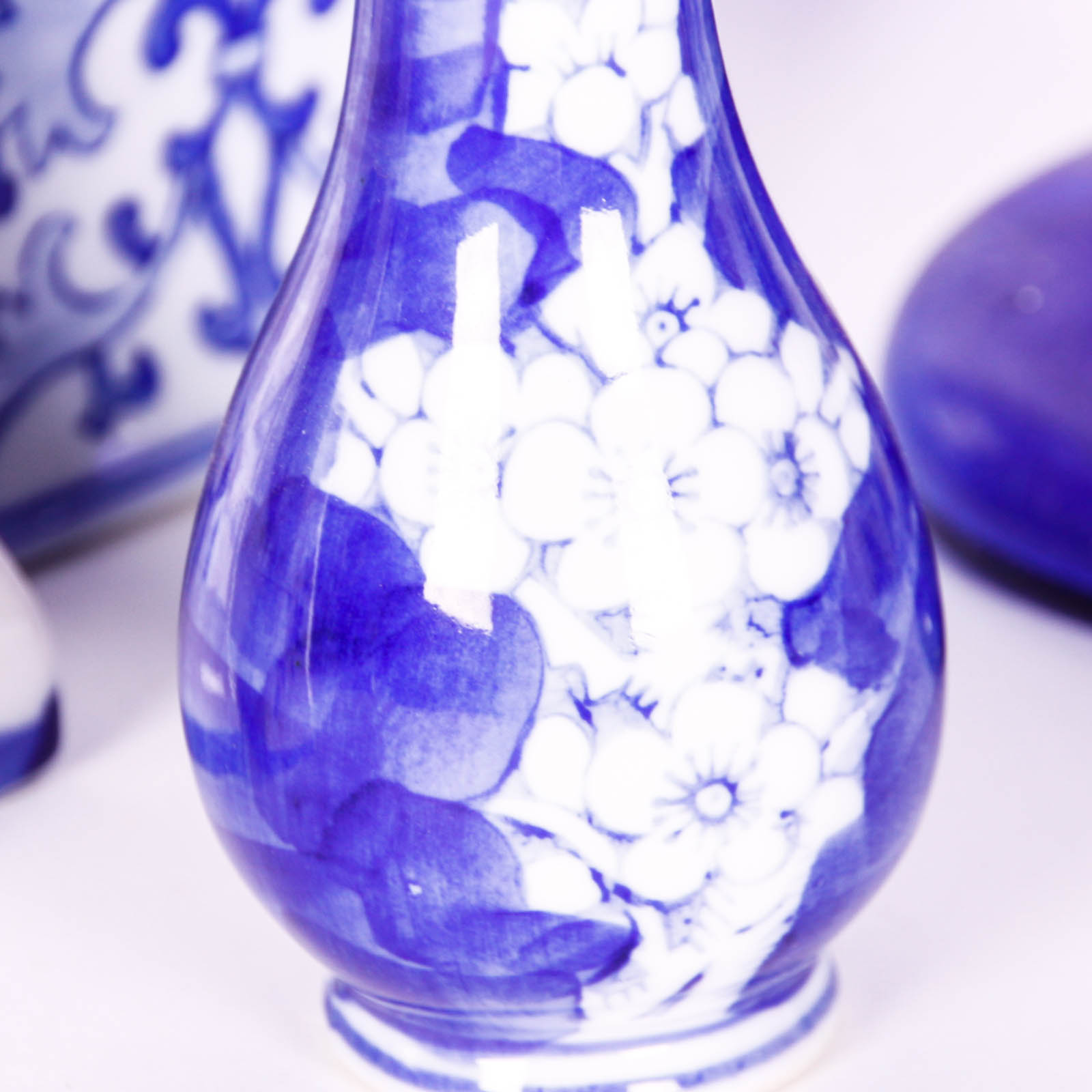 Group of Mostly Ceramic Blue Decor Items