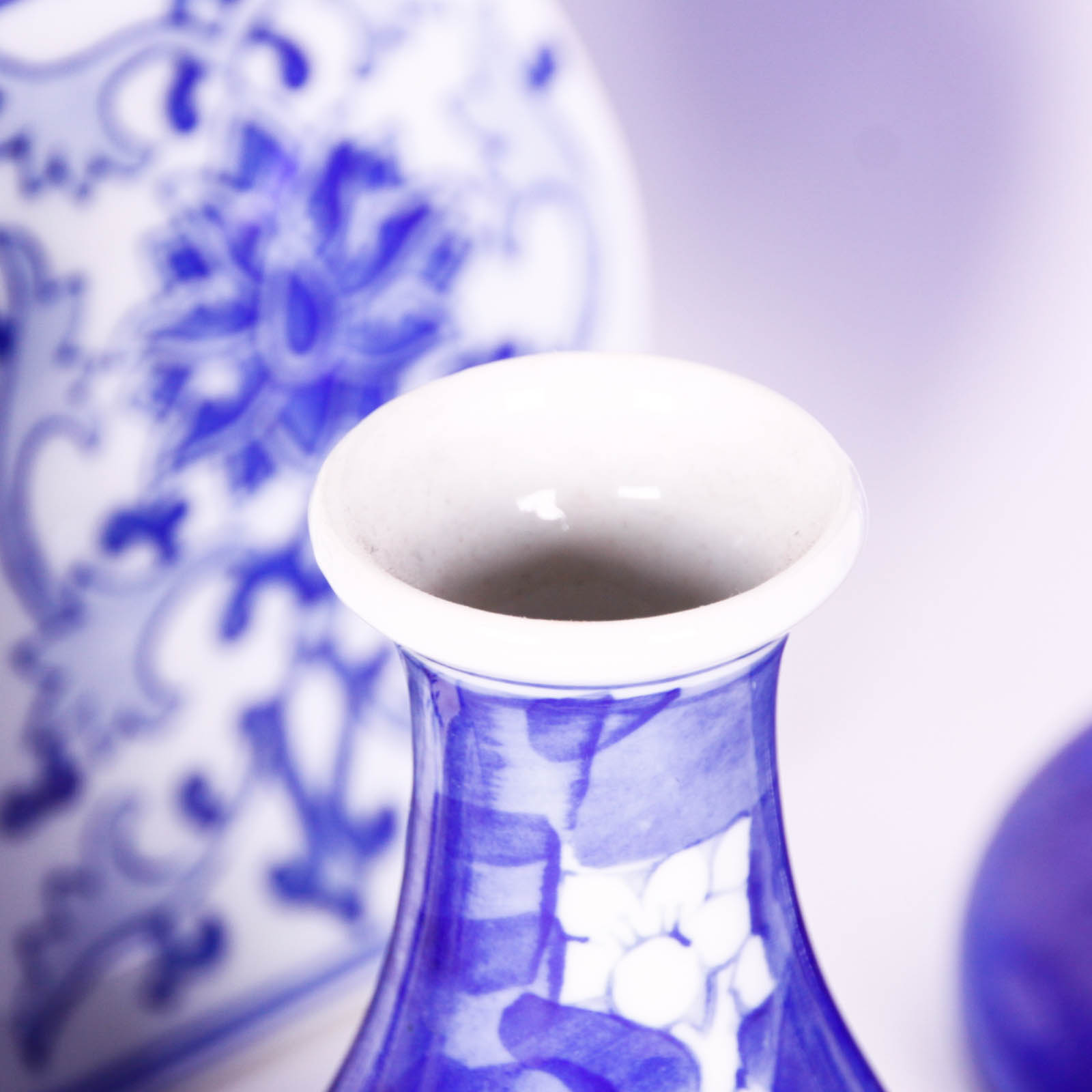 Group of Mostly Ceramic Blue Decor Items