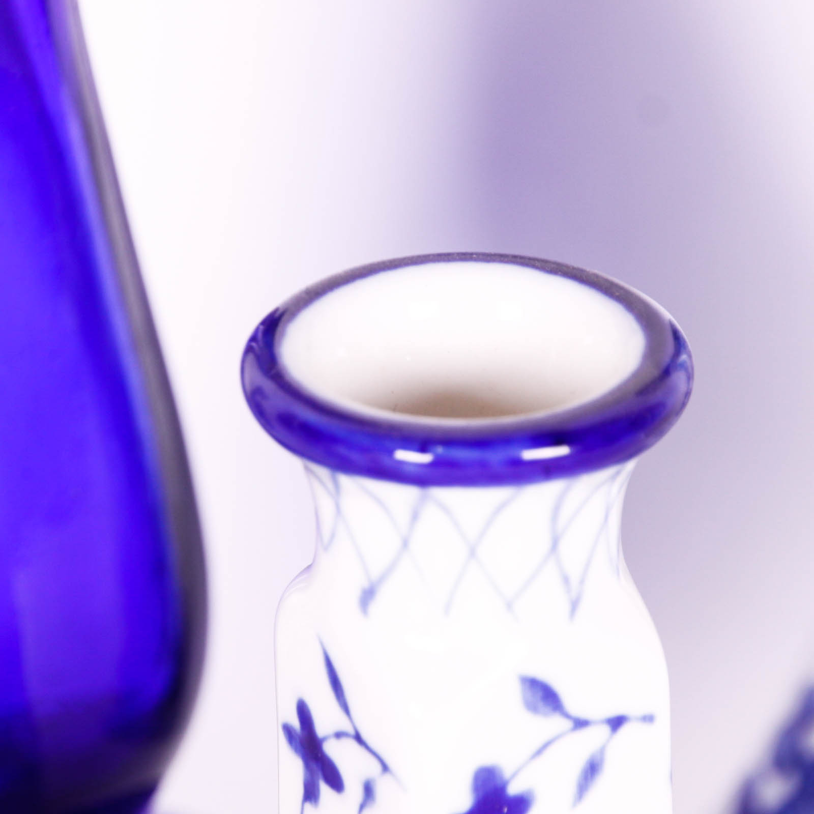 Group of Mostly Ceramic Blue Decor Items