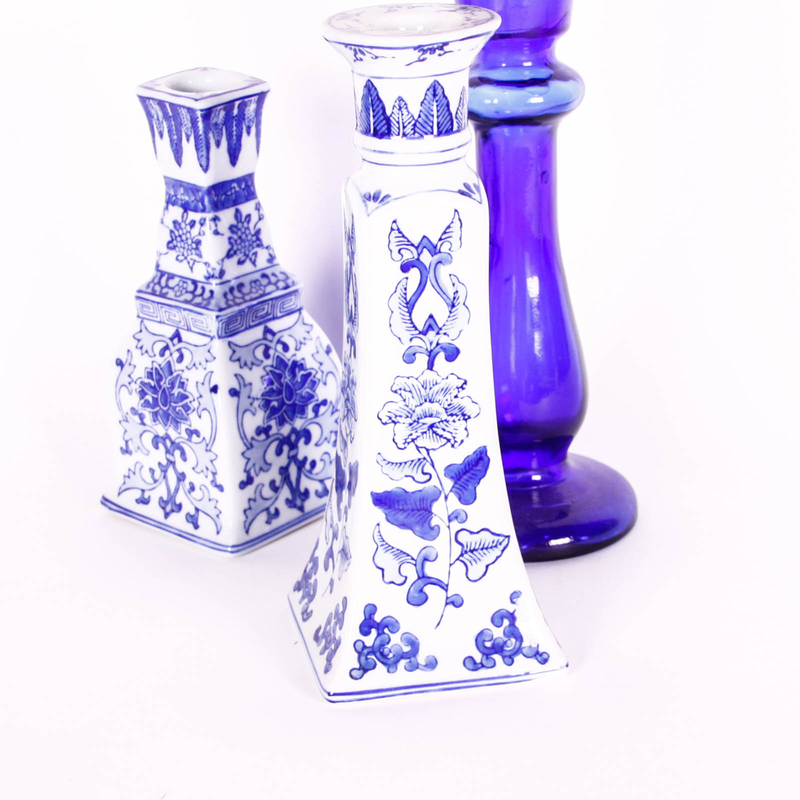 Group of Mostly Ceramic Blue Decor Items
