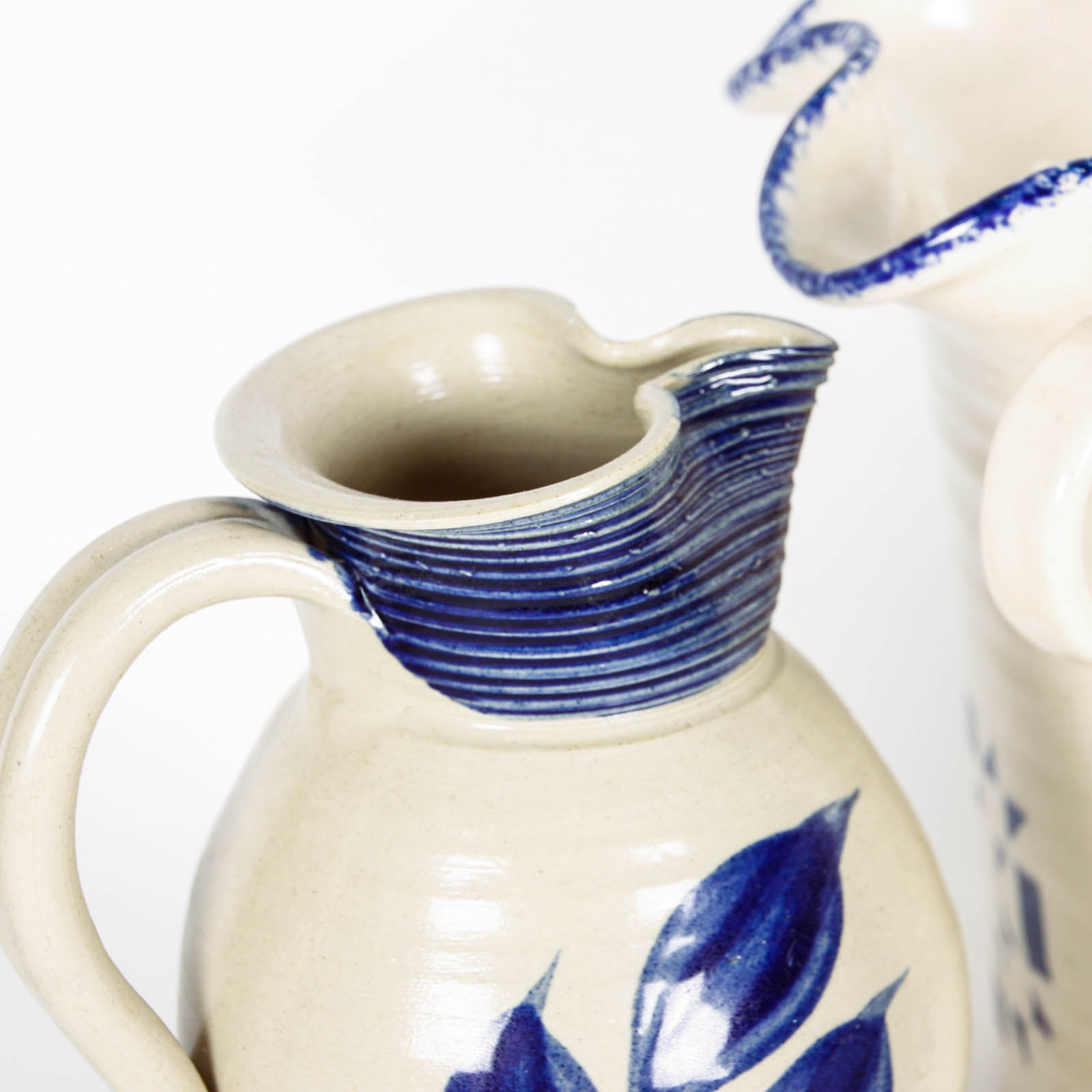 Handcrafted Blue and White Pottery Pieces