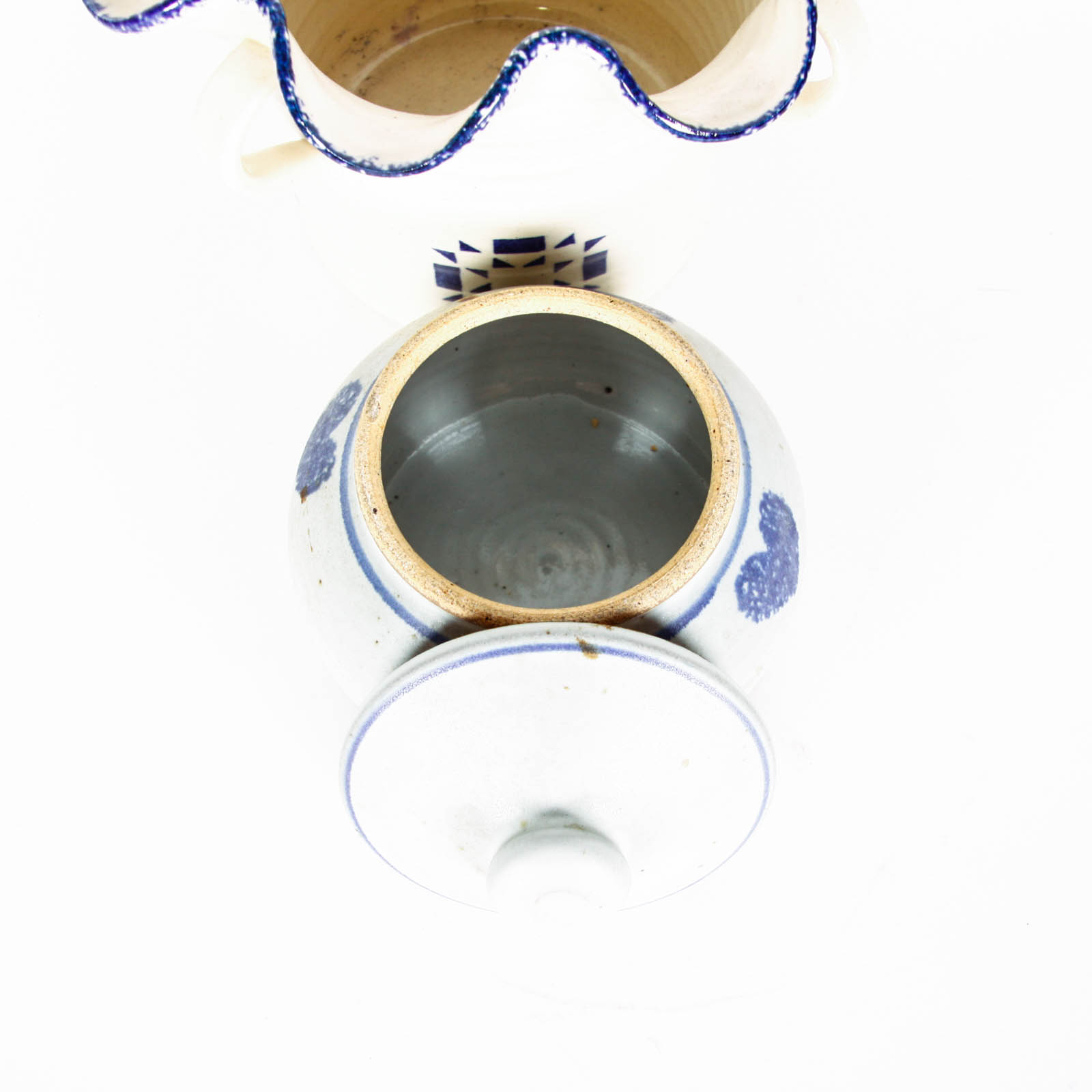 Handcrafted Blue and White Pottery Pieces