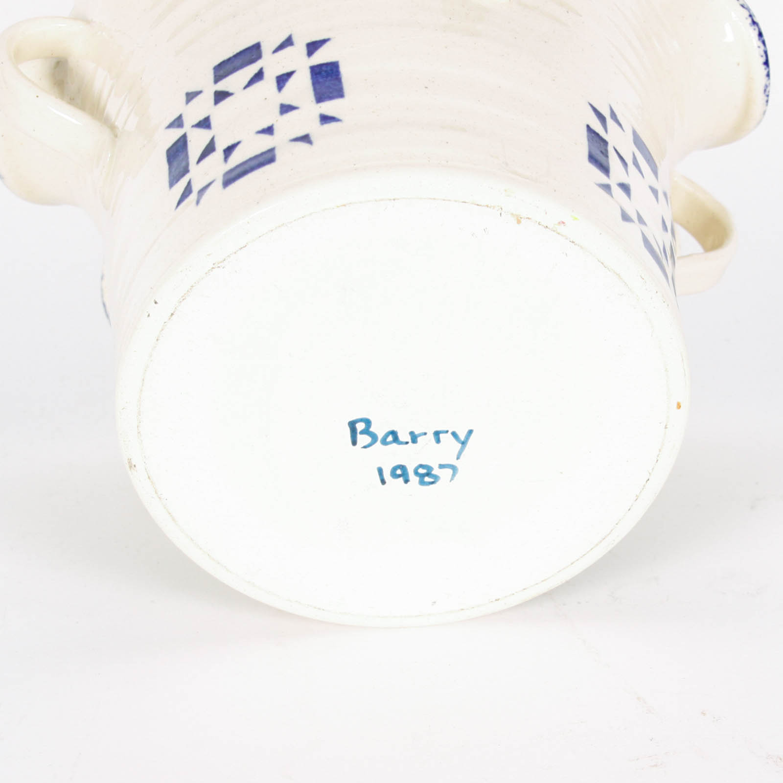 Handcrafted Blue and White Pottery Pieces