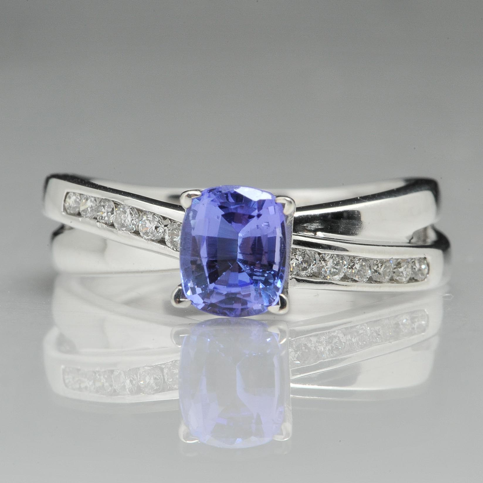 14k White Gold 1.02 Carat Tanzanite Ring