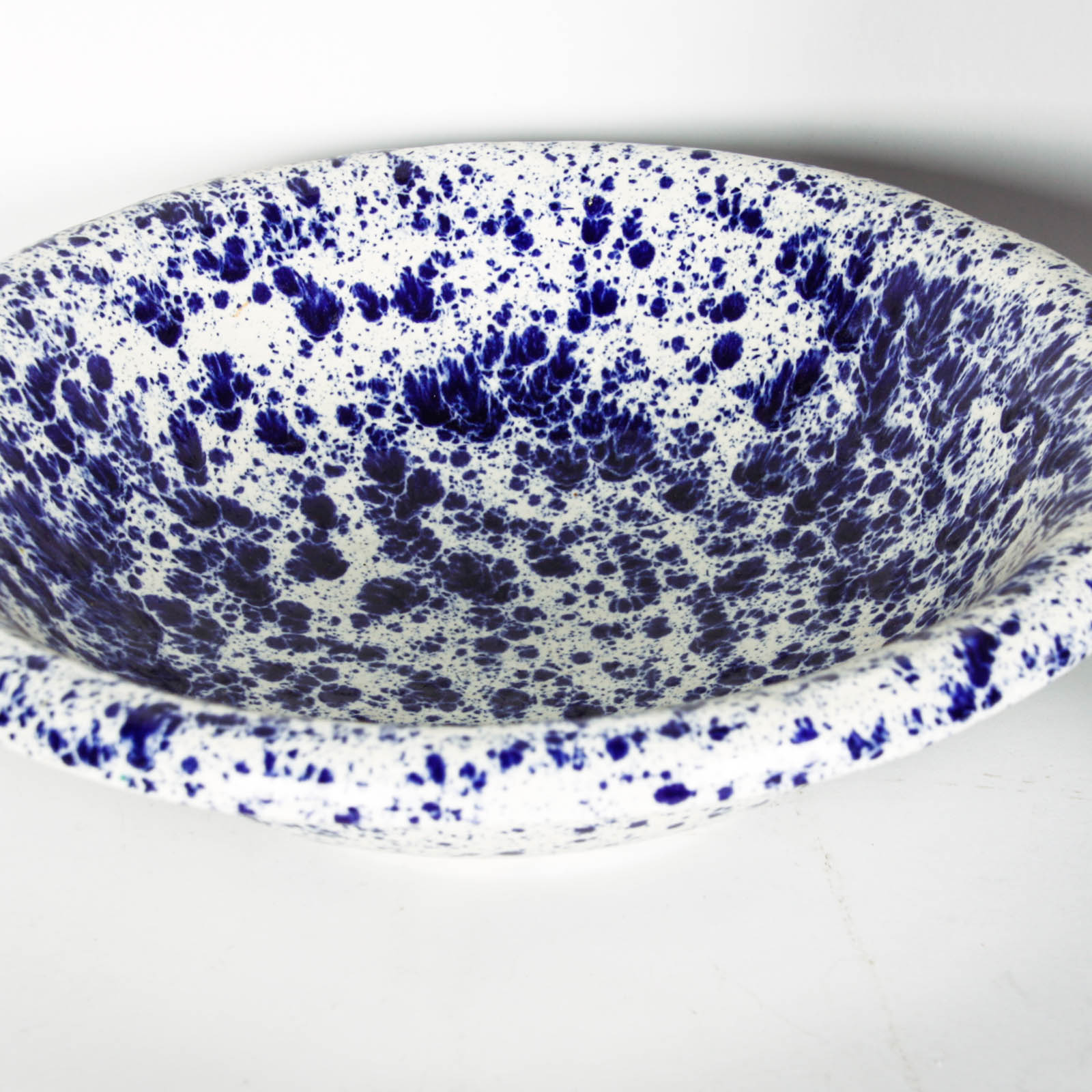 Blue and White Speckle Pitchers and Bowl