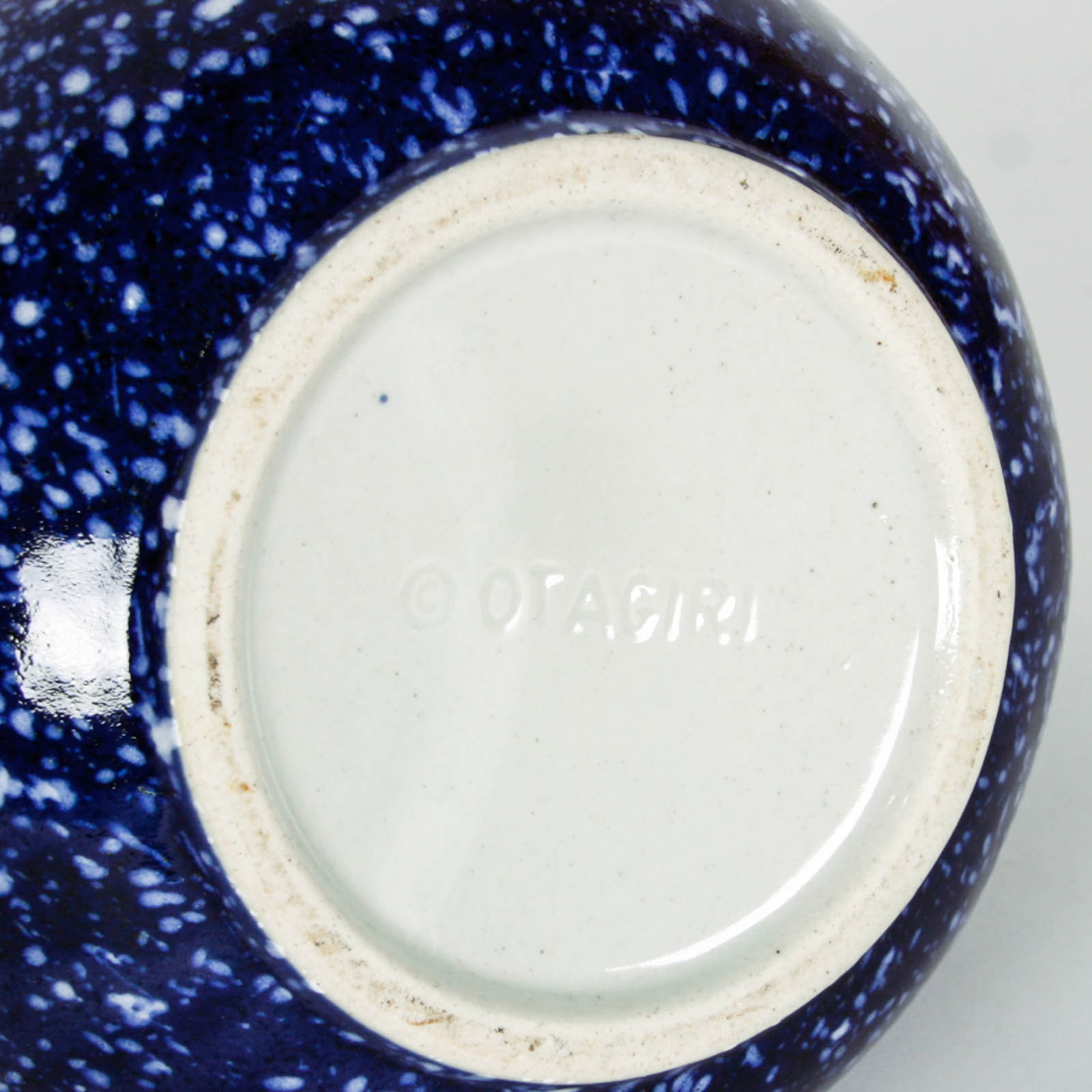 Blue and White Speckle Pitchers and Bowl