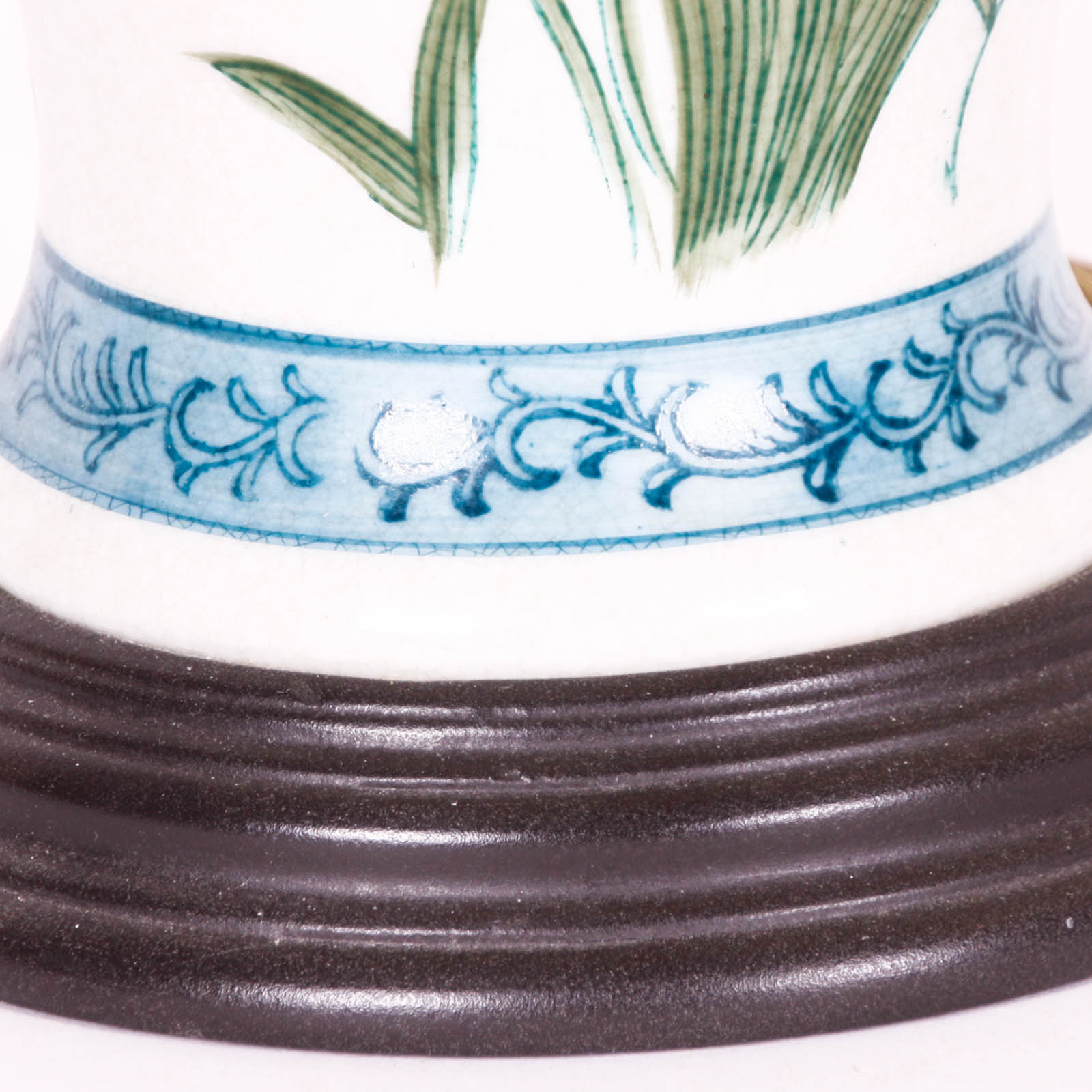 Asian Style Floral Ceramic Lamps with Shades