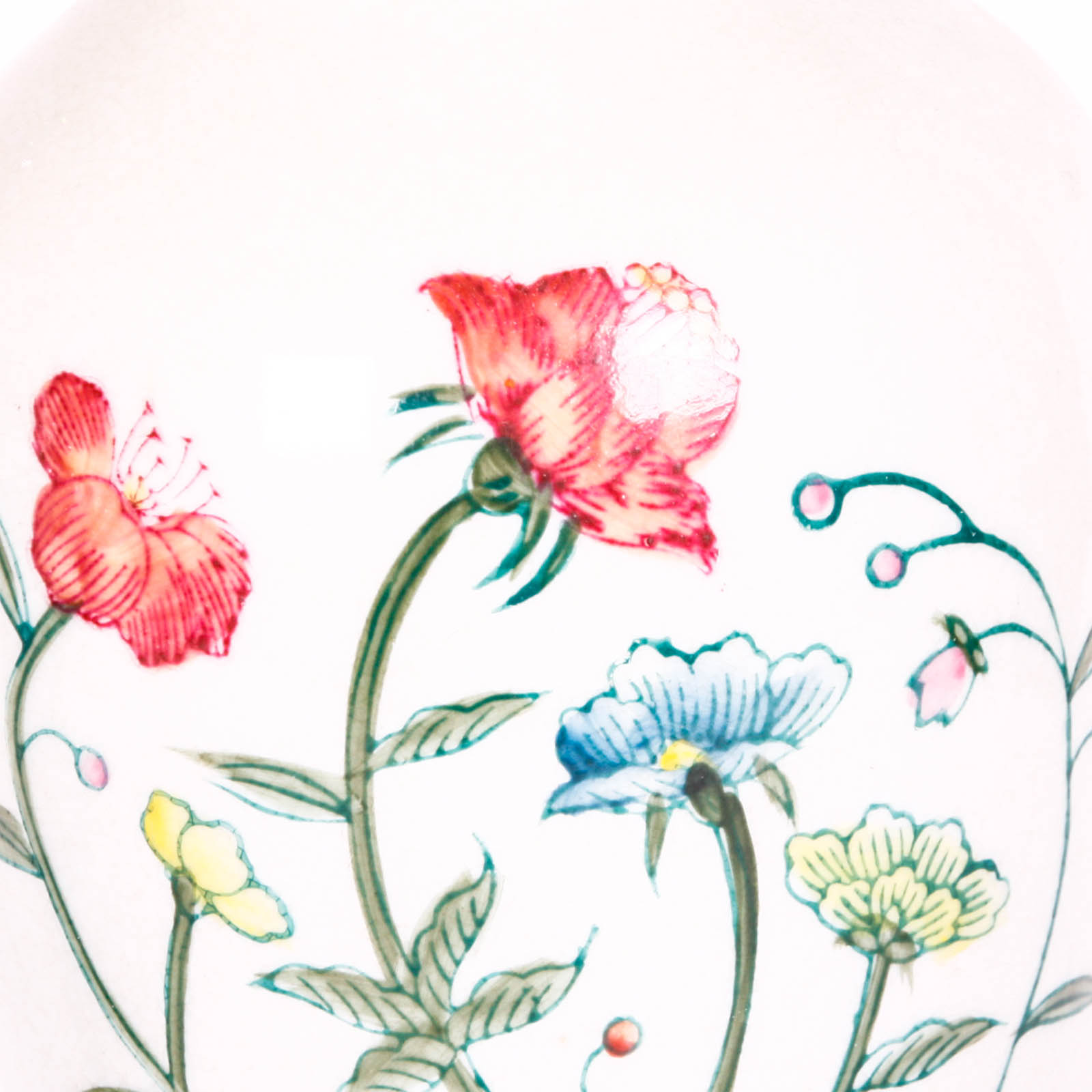 Asian Style Floral Ceramic Lamps with Shades