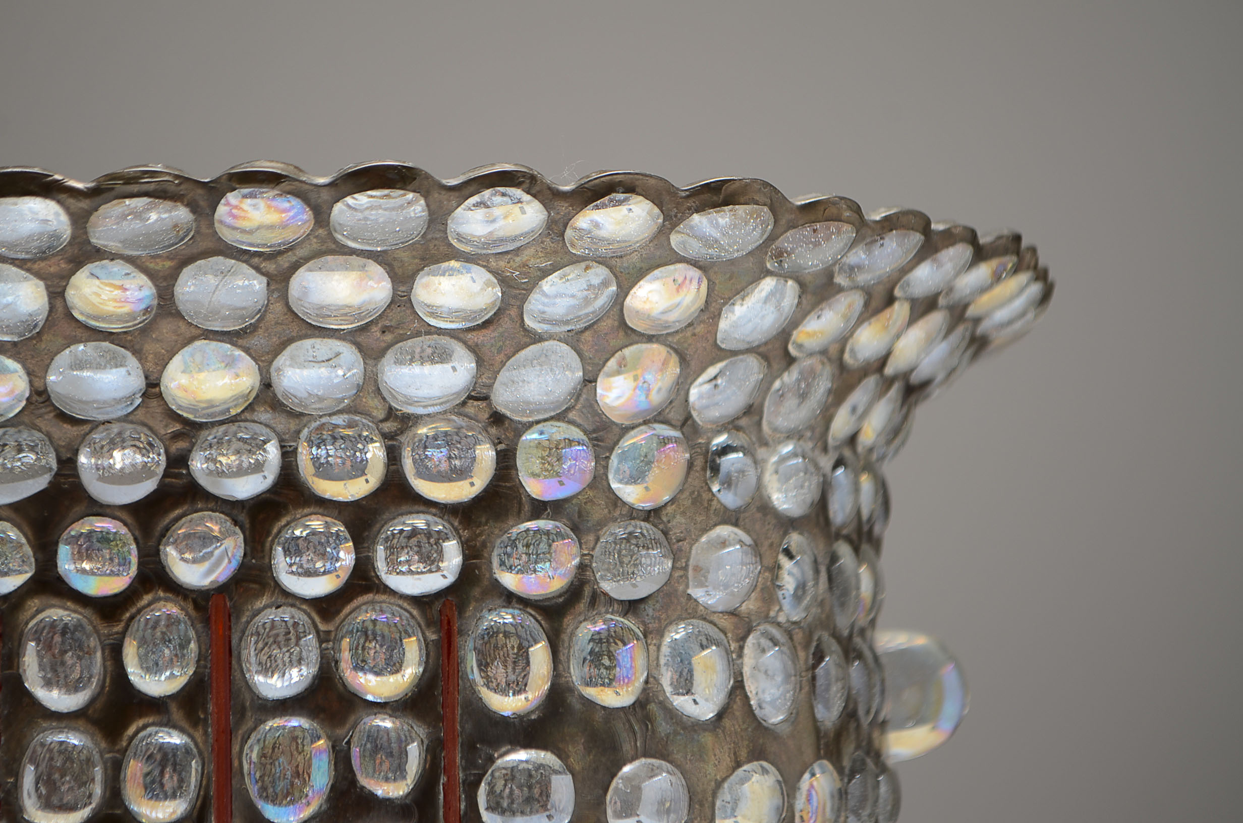 Tony Carretta Leaded Glass Vase "Ceremonial Vessel"