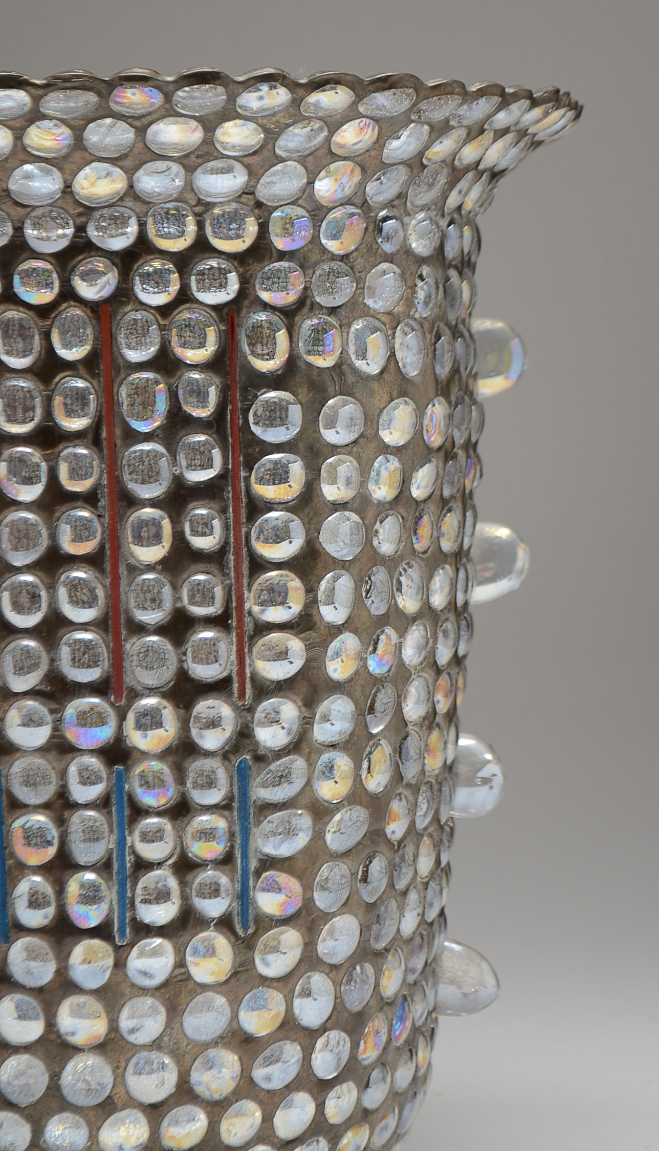 Tony Carretta Leaded Glass Vase "Ceremonial Vessel"