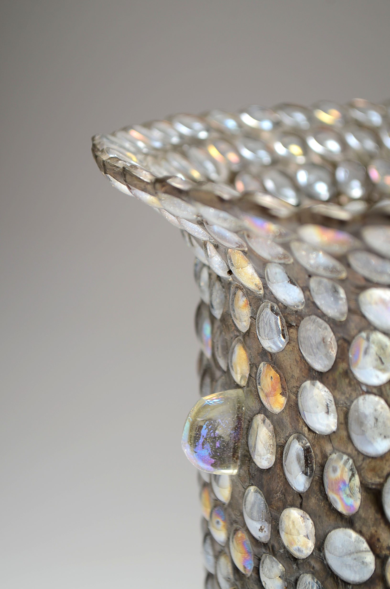 Tony Carretta Leaded Glass Vase "Ceremonial Vessel"