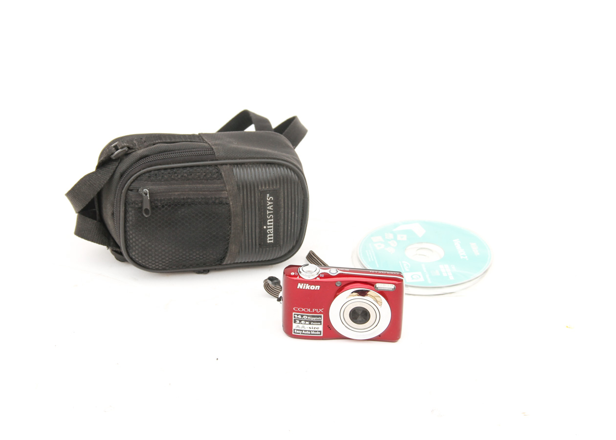 Nikon Coolpix L24 Digital Camera, Software and Case