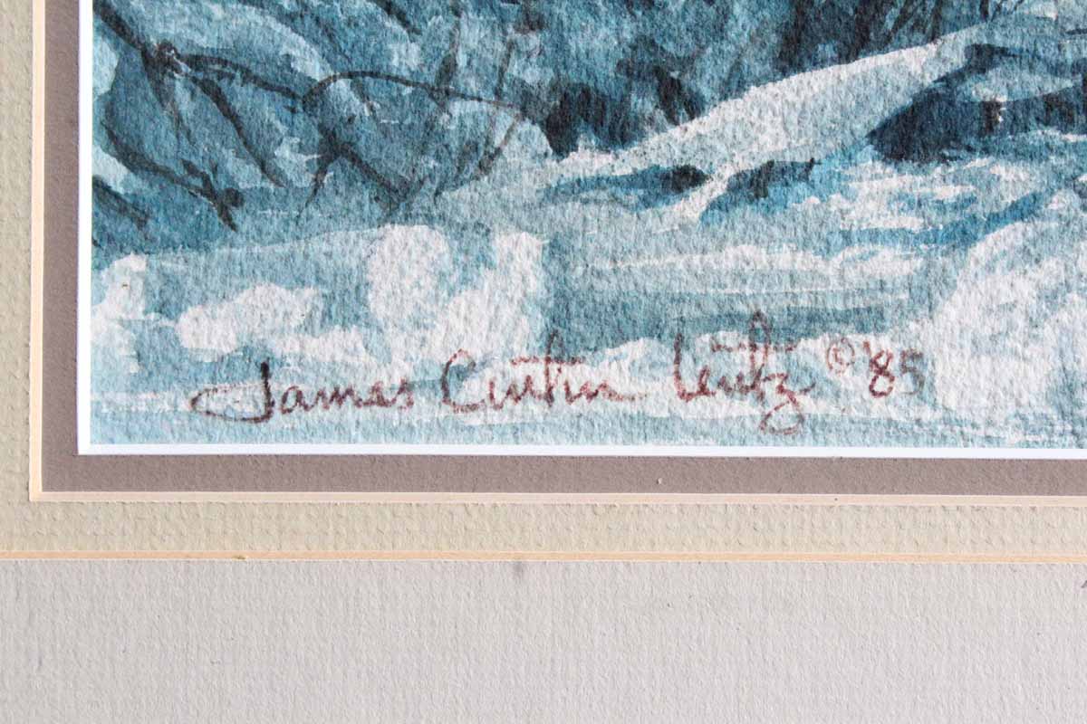 Signed, Original Watercolor Landscape Painting by Indiana Artist James Curtin Lentz